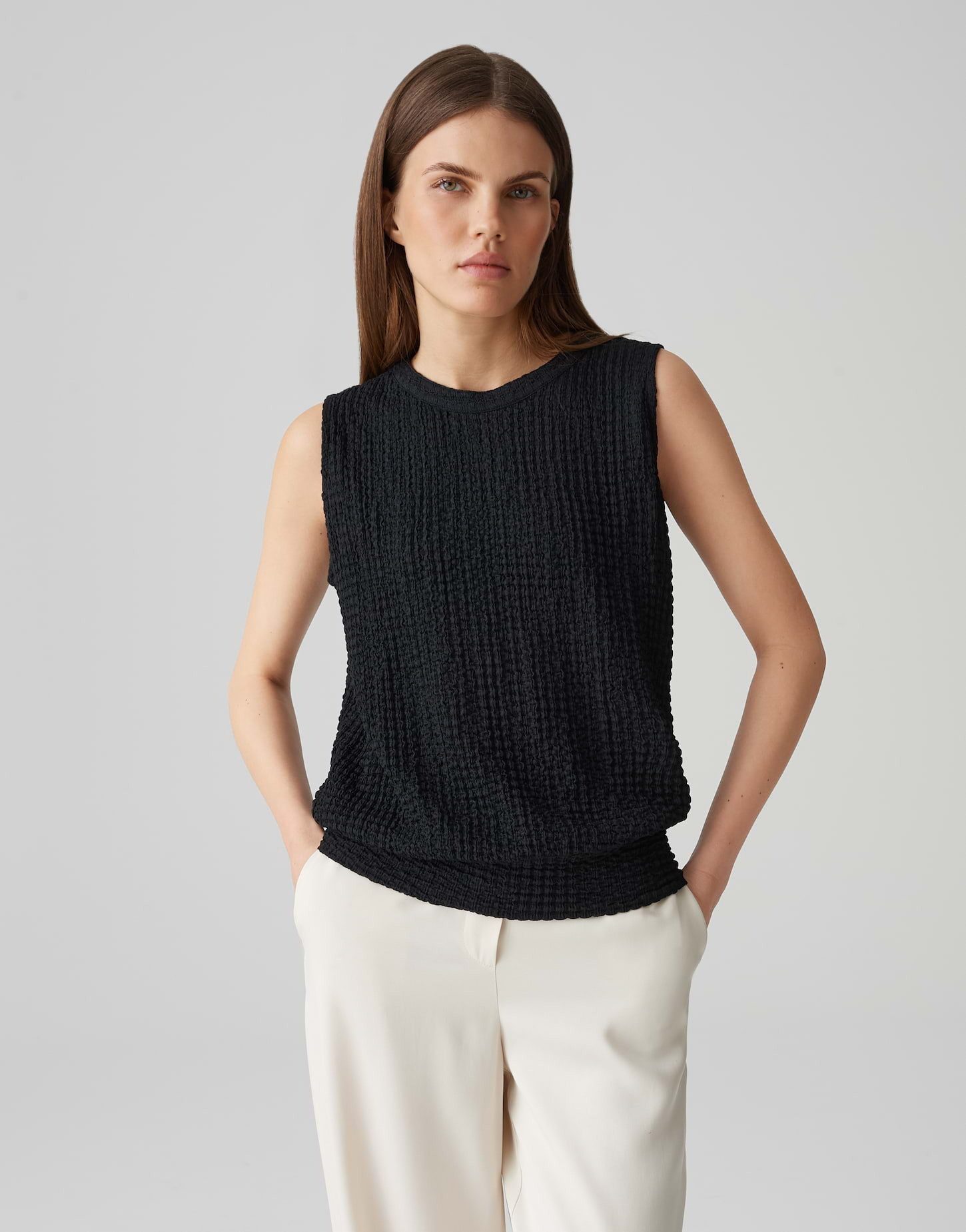 Shirttop IKINI Regular mit Smokstruktur