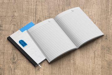 MuchoWow Notizbuch Haus - Blau - Weiß - Tür, Journal, Merkzettel, Tagebuch, Notizheft, A5, 98 Seiten, Haushaltsbuch