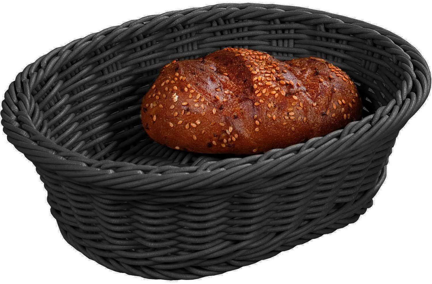 Brotkorb Brot-Obstkorb, Vollkunststoff, schwarz, oval 19807