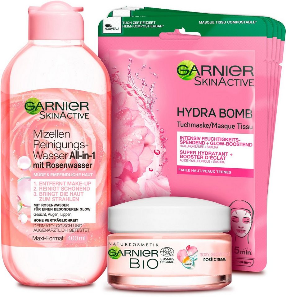 GARNIER Gesichtspflege-Set Rosé Glow,