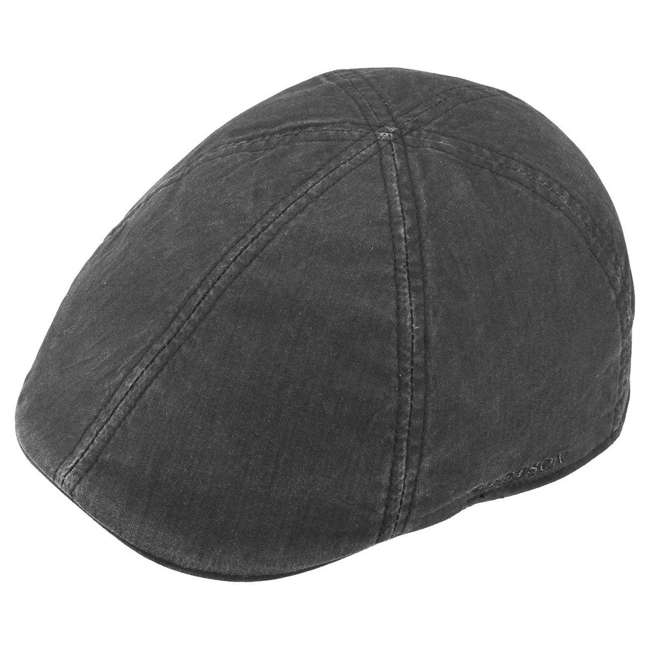 Flatcap Flat Schirm schwarz Cap mit Stetson (1-St)