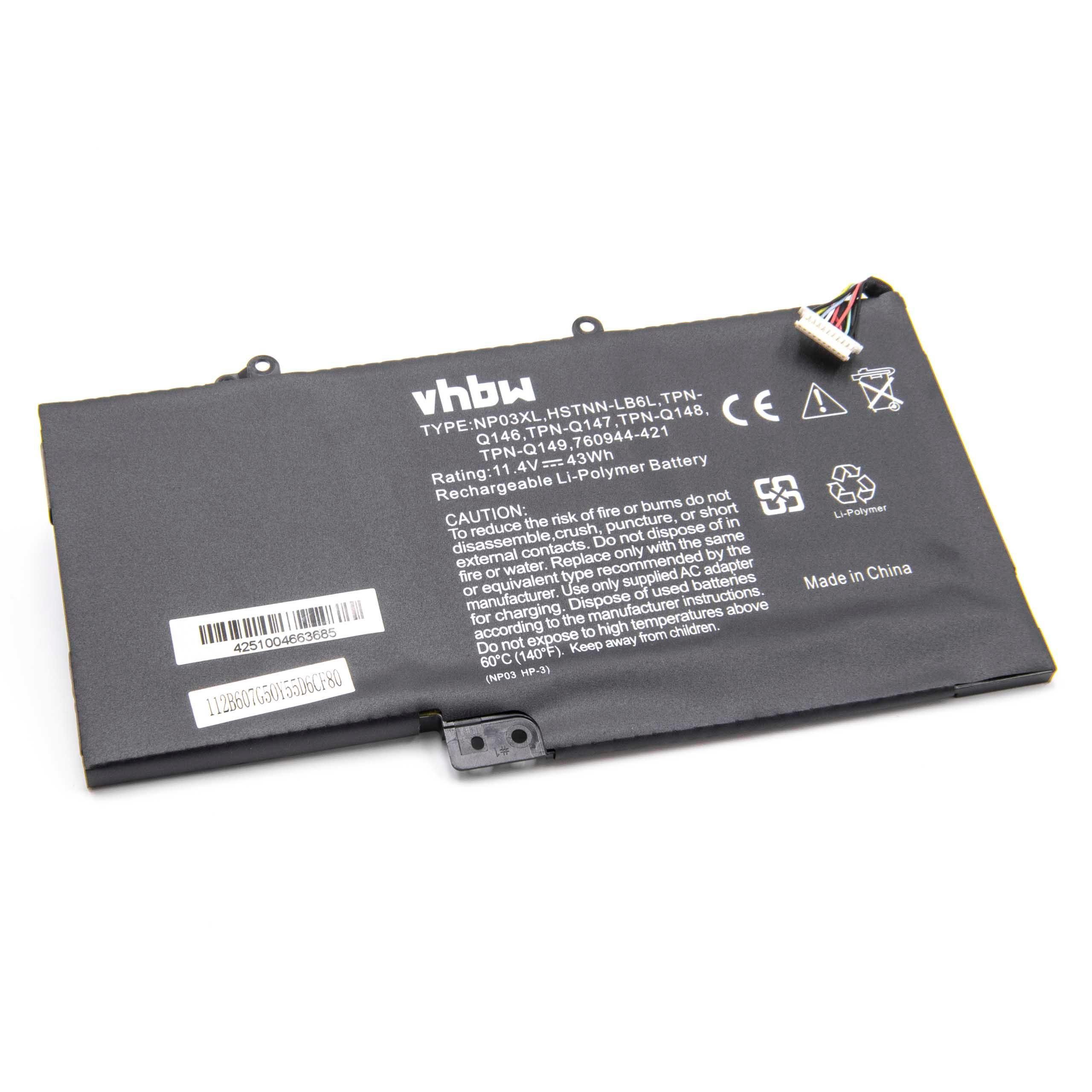 13-A002SI, für passend mAh 13-A003NF, HP 13-A002NO, 13-A001NX, Laptop-Akku vhbw 3750 Pavilion