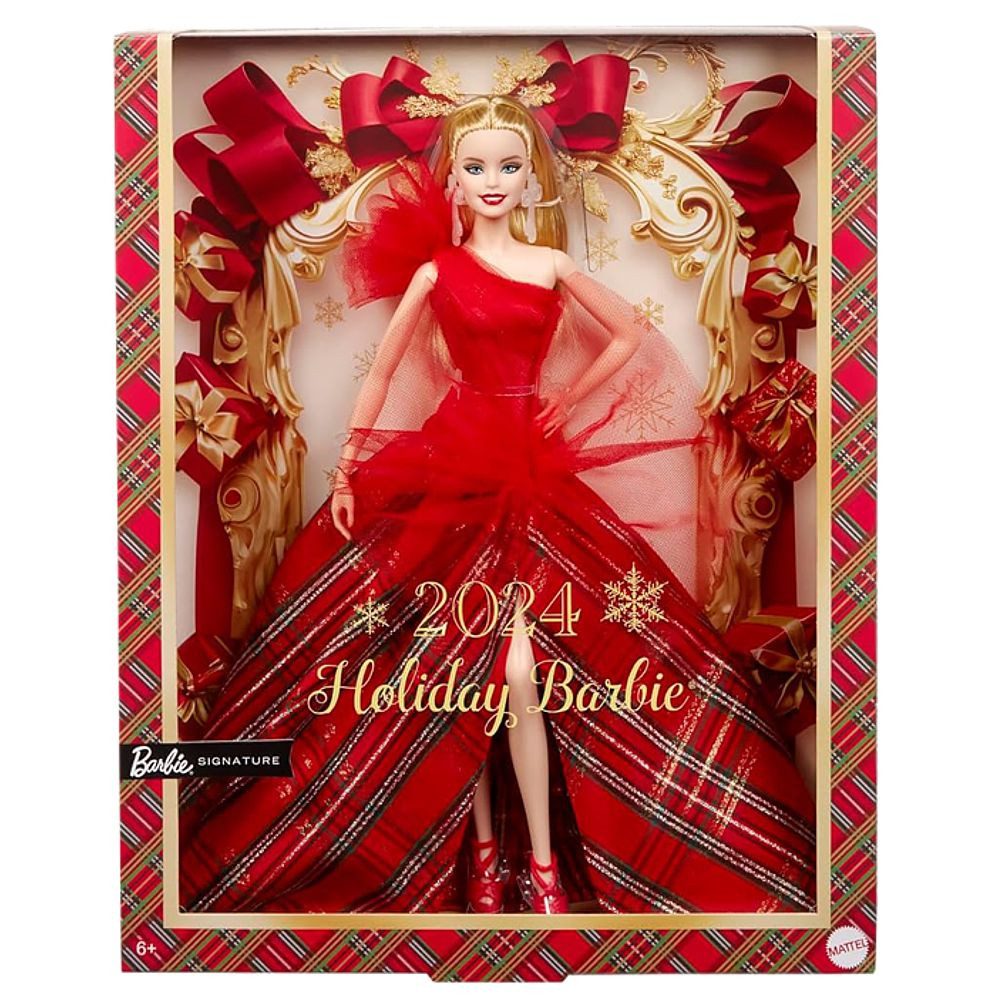 Barbie Anziehpuppe Holiday Barbie 2024 HRM61 Mattel Signature Puppe Sammelpuppe