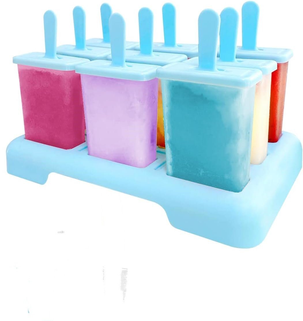 autolock Stiel Eisformen Eis am Stiel, 9 Eisformen Wiederverwendbar BPA Frei, DIY