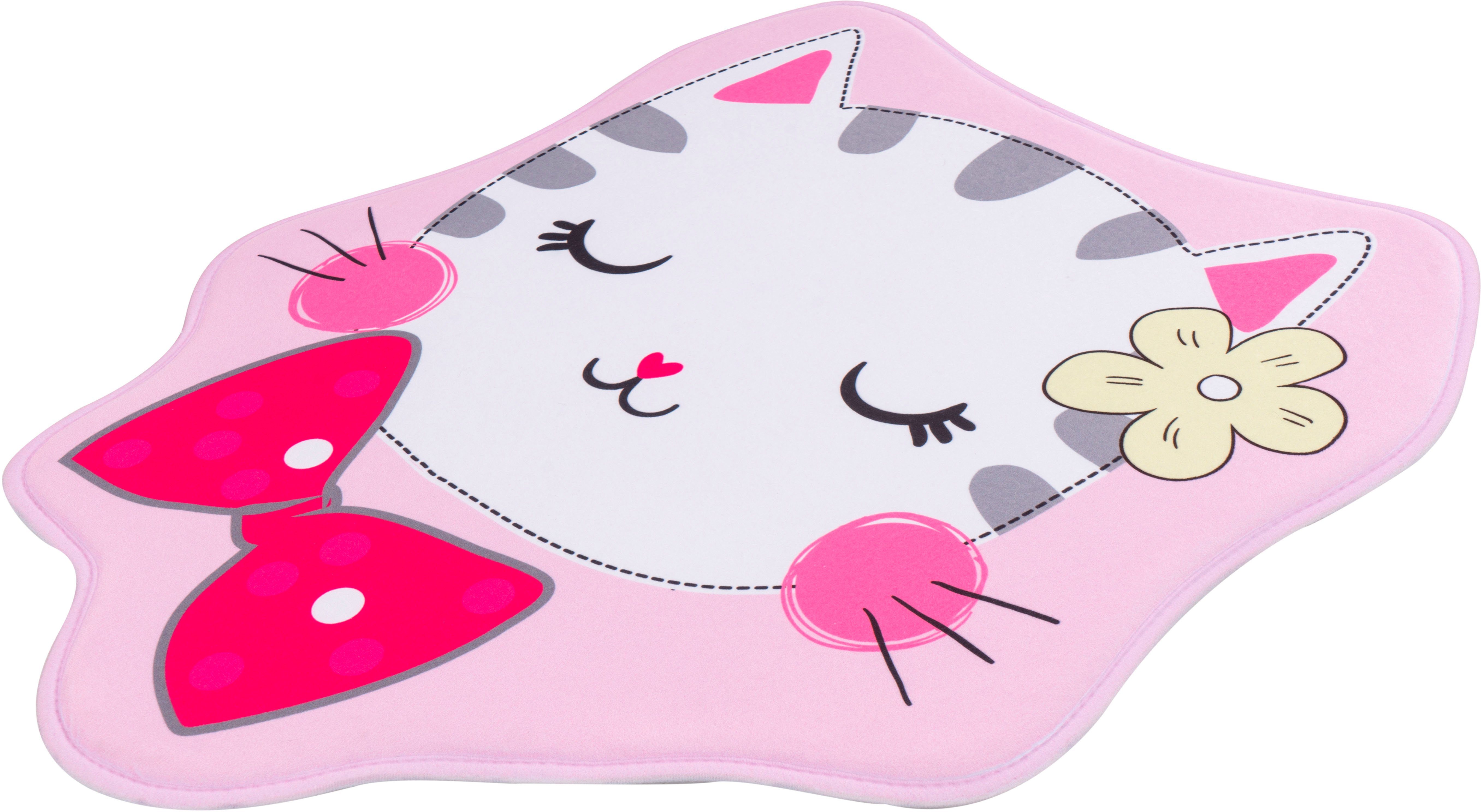 Obsession Kinderteppich My Mila Kids 142, Motivform, Höhe: 8 mm, Motiv Katze, waschbar, Kinderzimmer
