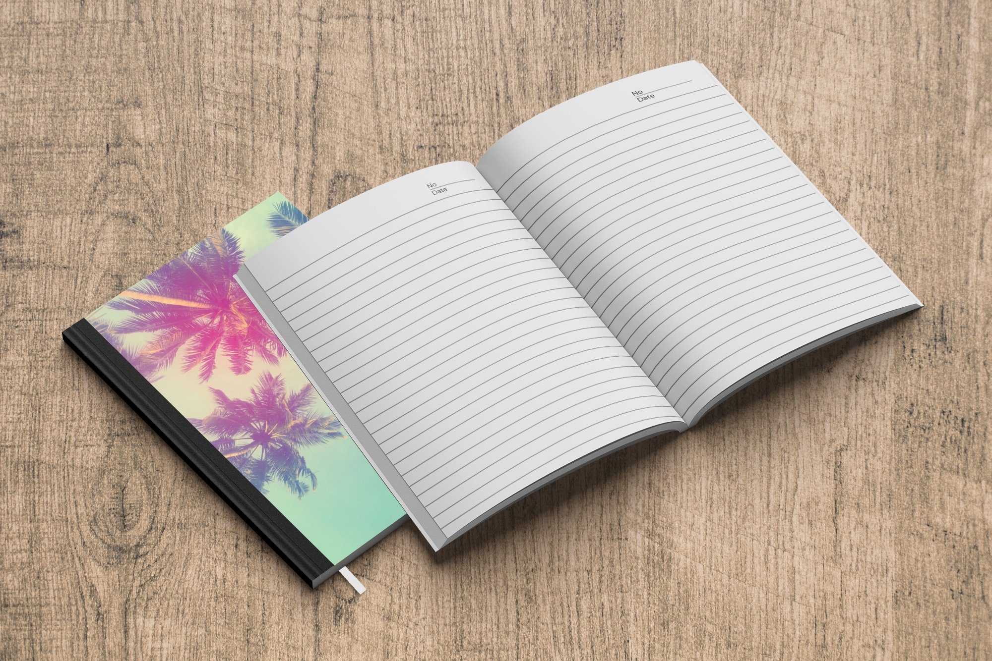 Tropisch, Seiten, - A5, - Haushaltsbuch Notizbuch Merkzettel, Sommer Palmenblätter Journal, - Palmen Notizheft, Tagebuch, 98 MuchoWow