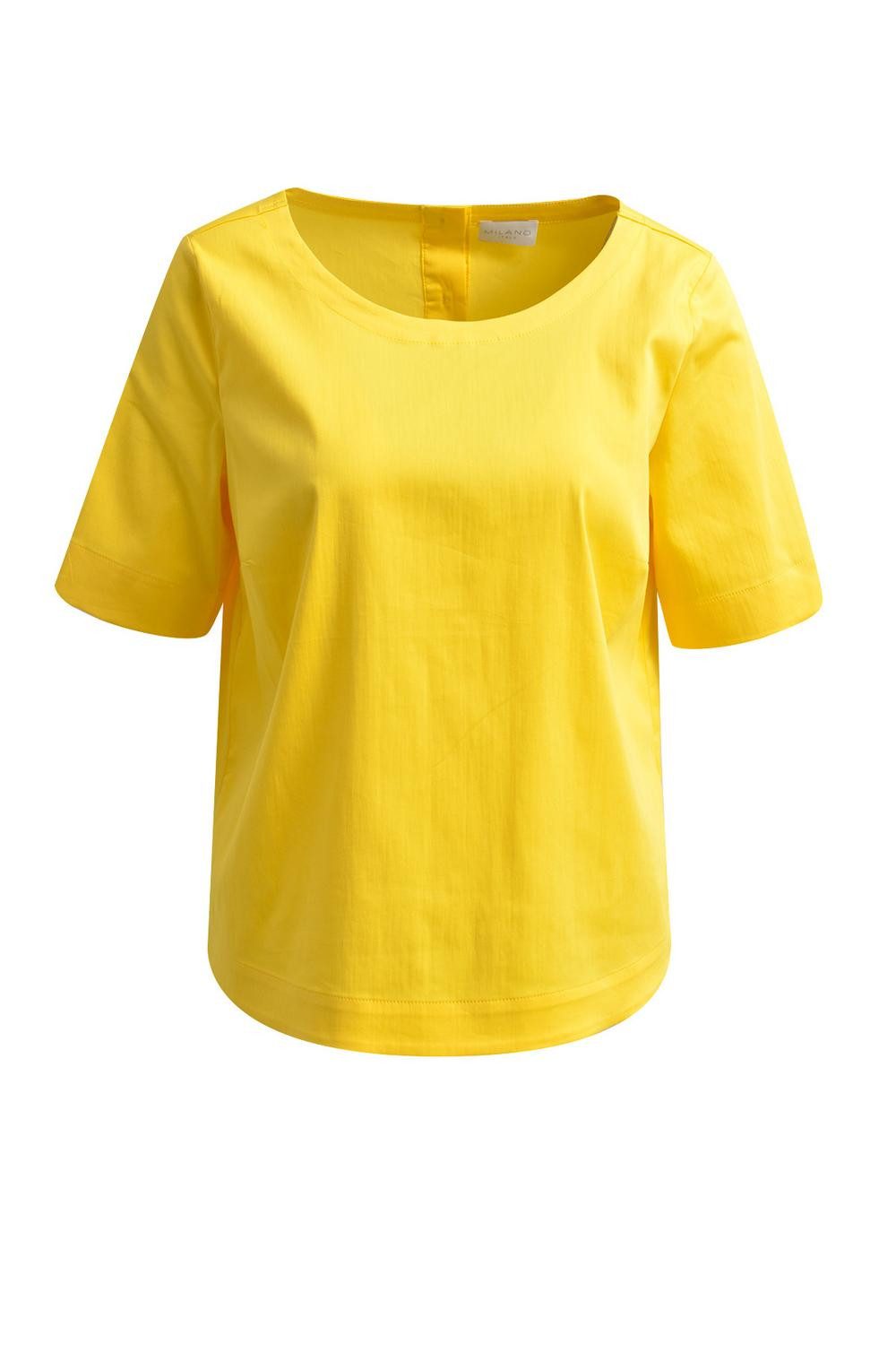 Milano Italy Blusenshirt BLOUSE WITH ROUNDNECK AND SHORT SLE