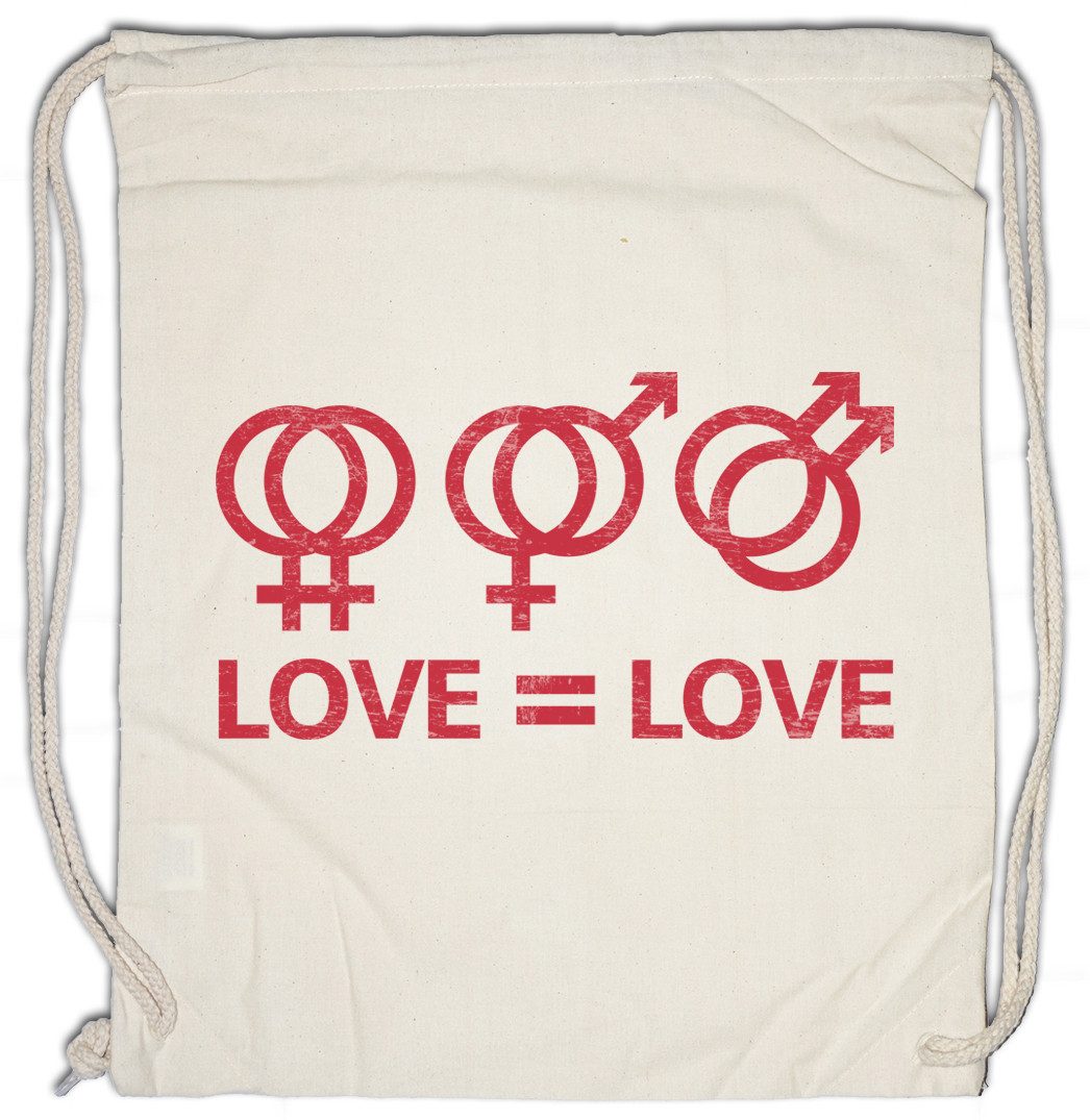 Turnbeutel Love Love Turnbeutel Queer Gay Schwul Lesbian Homosexuell LGBTQ Trans