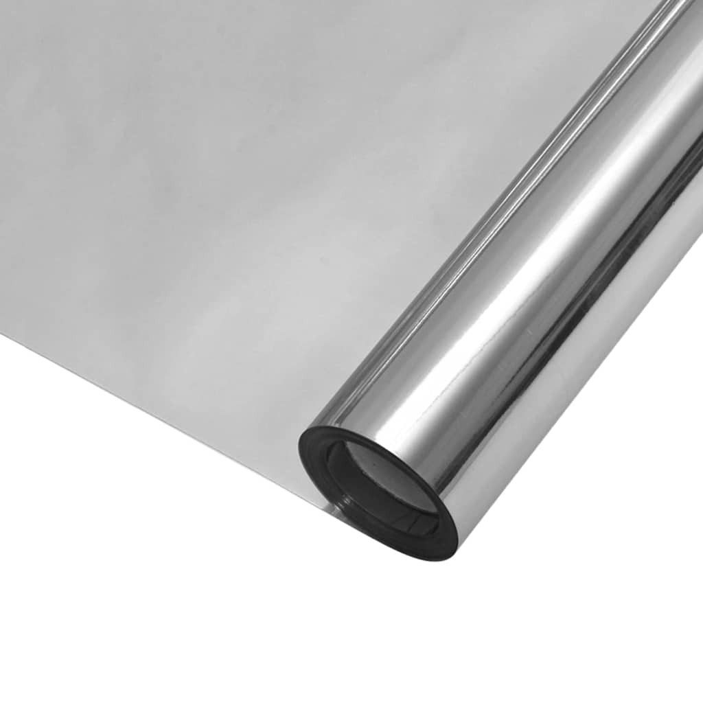 vidaXL Fensterfolie Statische Reflektierende Solarfensterfolie Silber 45 x 2000 cm