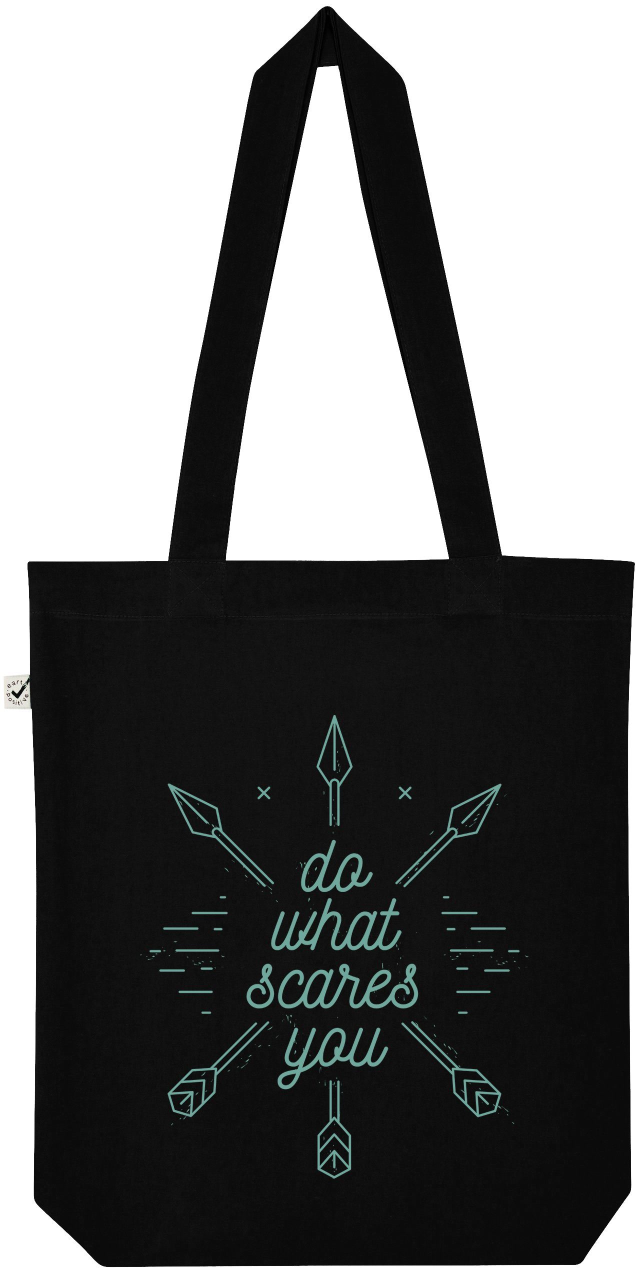 Tragetasche "Do What Scares You" Jutebeutel Tasche Lange Henkel
