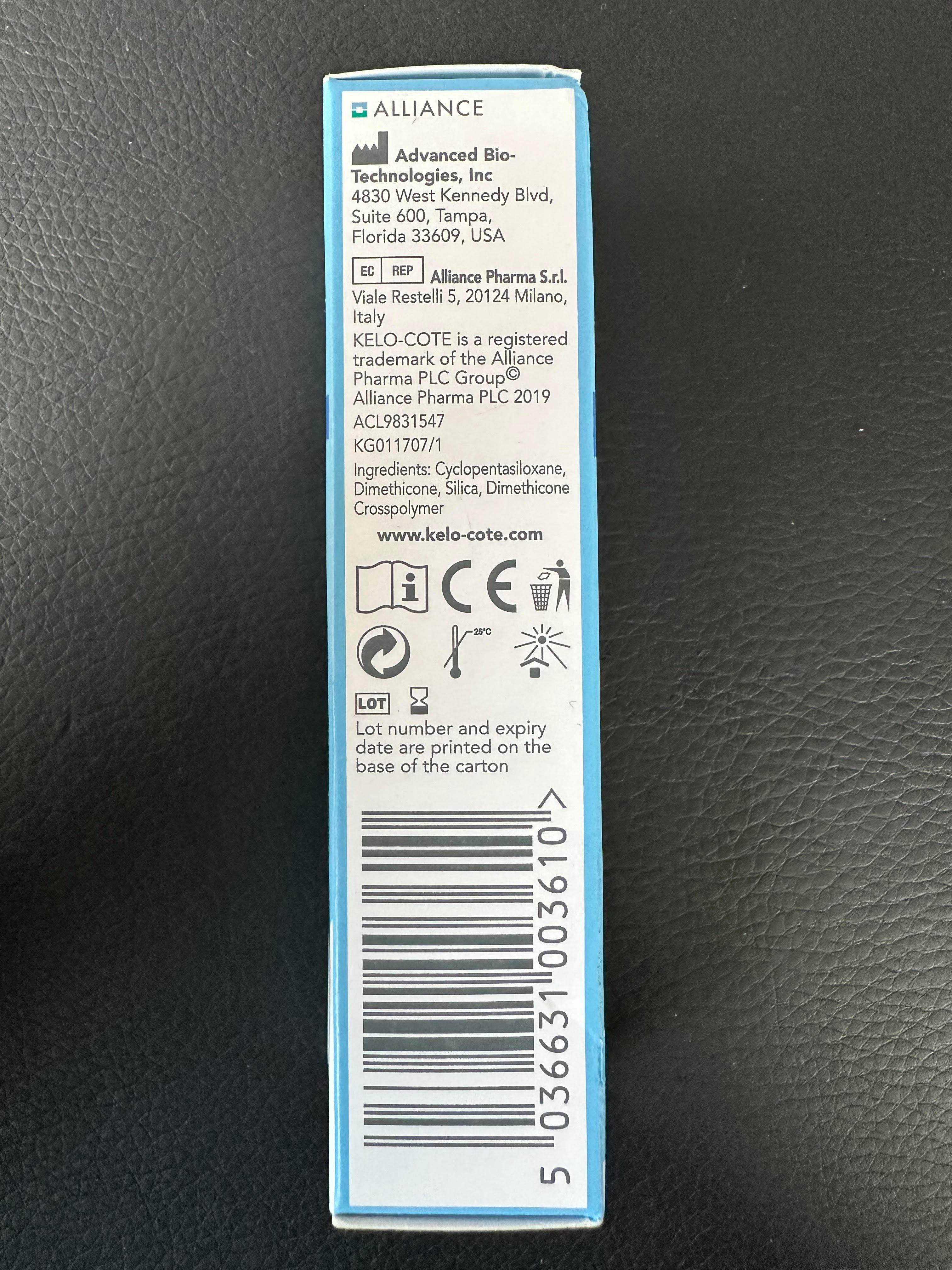 Alliance Pharmaceuticals GmbH Hautcreme KELO COTE Silikongel / Narbenbehandlung / Prävention