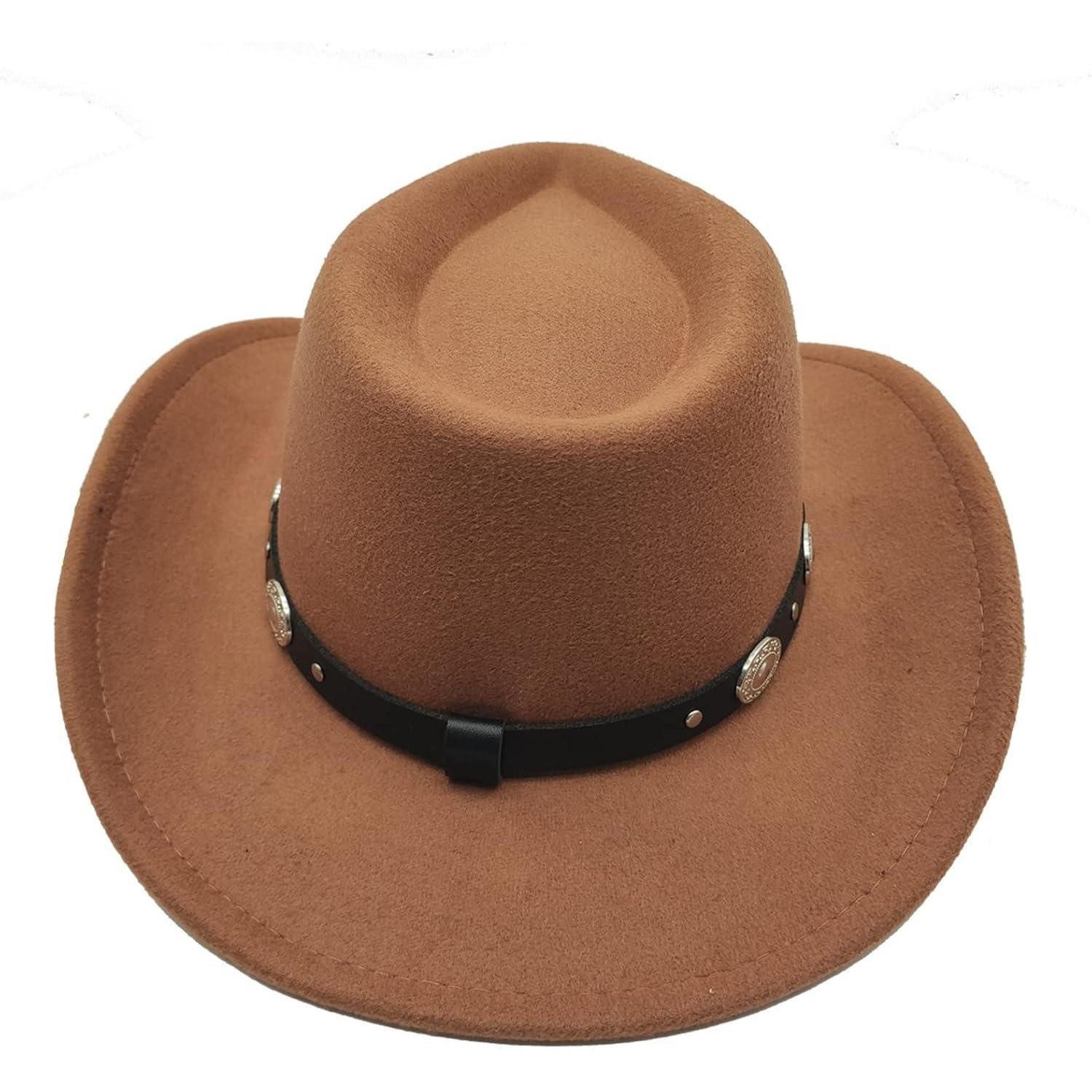LuxusKollektion Cowboyhut Cowboyhut Westernhut Fedora Damen Herren Krempe Einheitsgröße Khaki