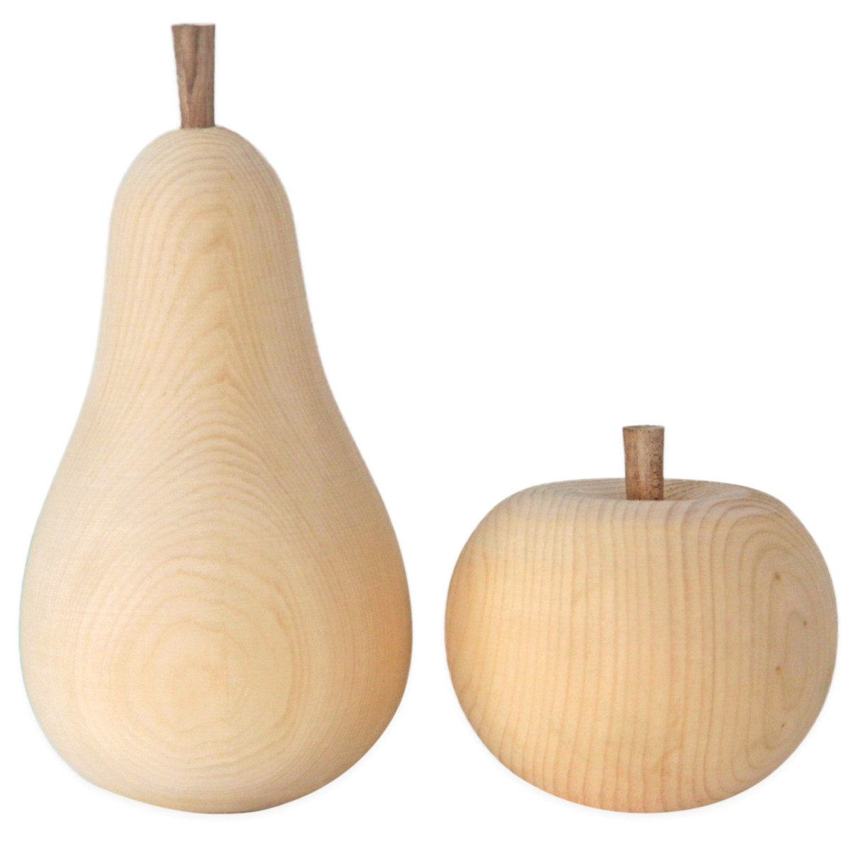 Heubergshop Dekoobjekt, Zirbenapfel und Zirbenbirne aus Zirbenholz Deko