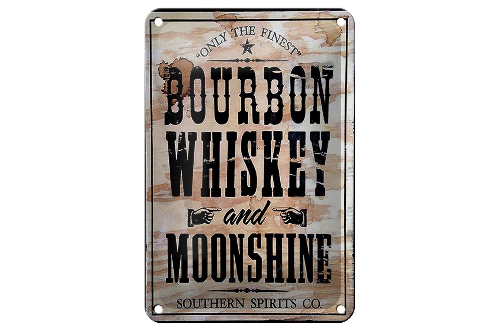 Metallschild Alkohol 12x18cm Bourbon Whiskey only thr finest