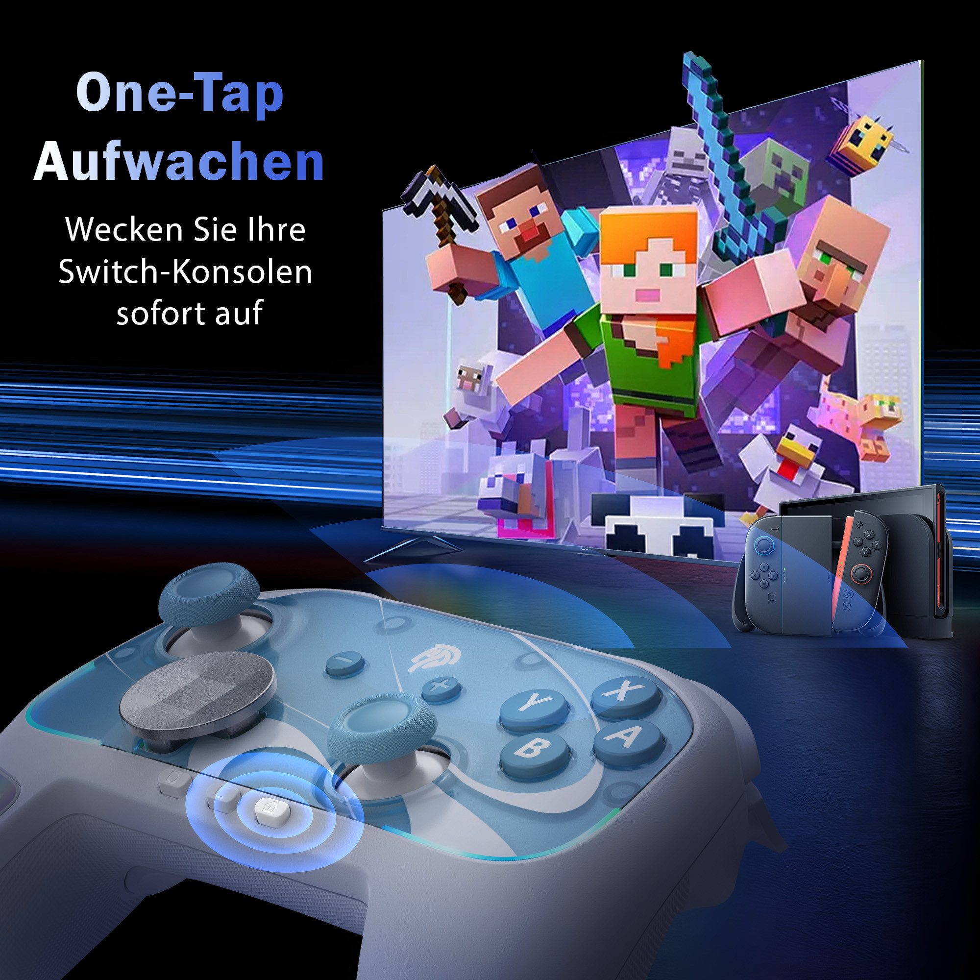 ANYSUN Switch 2 Controller mit Wake-up, TMR Joystick, Gaming-Controller (In-Game Chat,mechanische Tasten,6-Axis Motion, NFC Funktion, Switch 2Pro Controller mit austauschbar D-Pad&Magnetische Frontplatten)