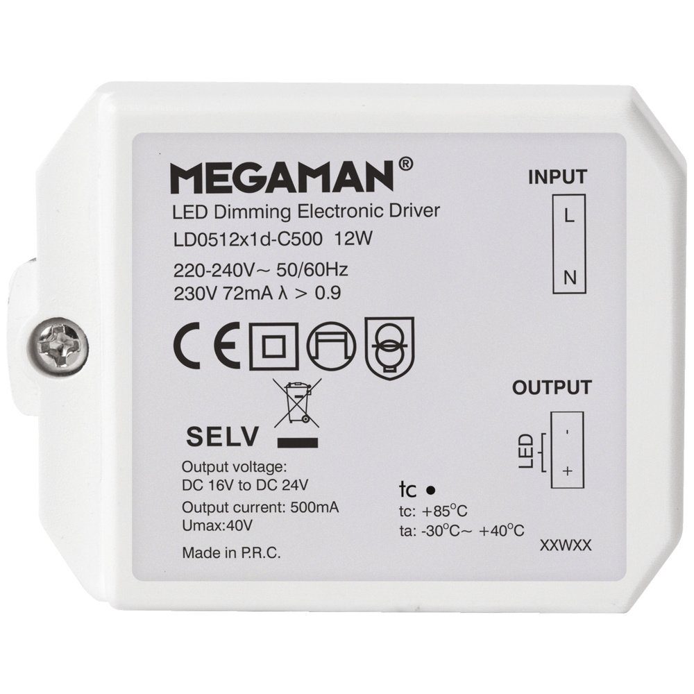 Megaman Megaman Rico LED-Treiber 12 W 500 mA 16 - 24 V dimmbar 1 St. LED Trafo