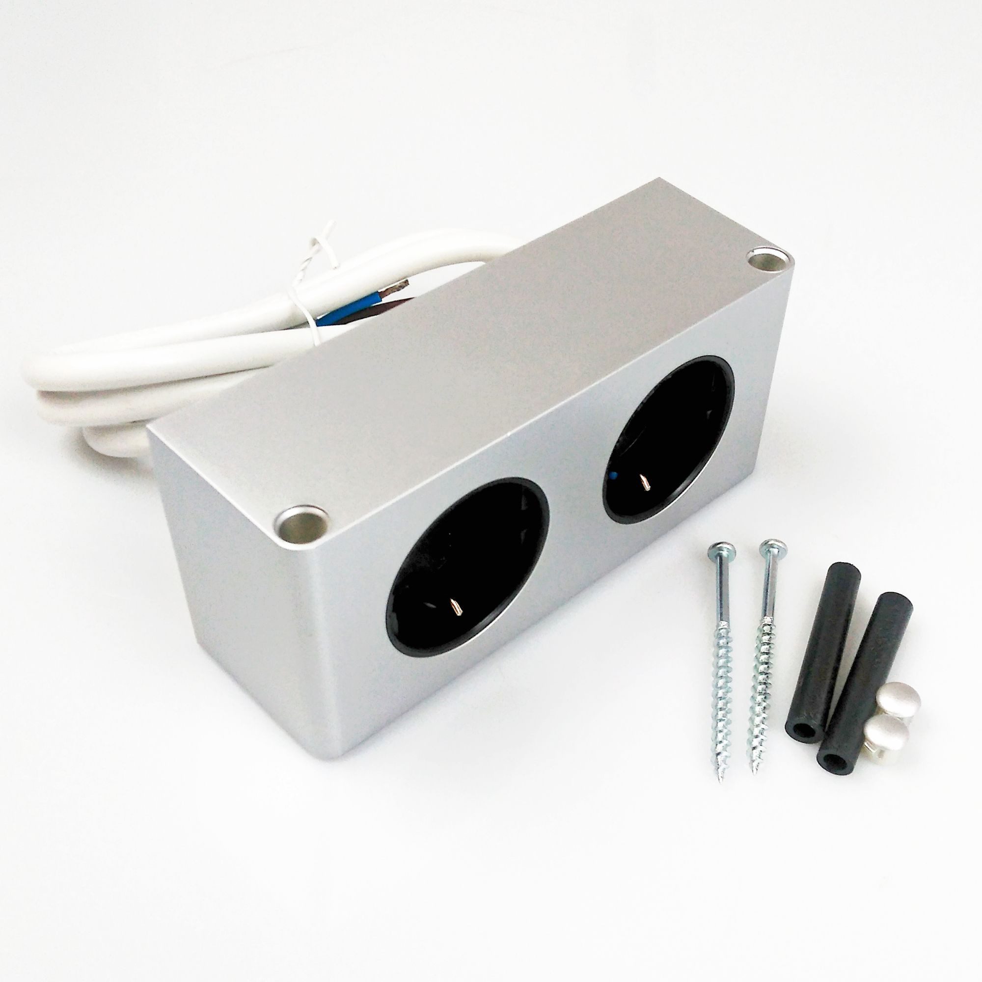 kalb Steckdose 2-fach Steckdosenleiste, 2x 230V Steckdosen, Kabel ohne Stecker – Bild 5 von 5