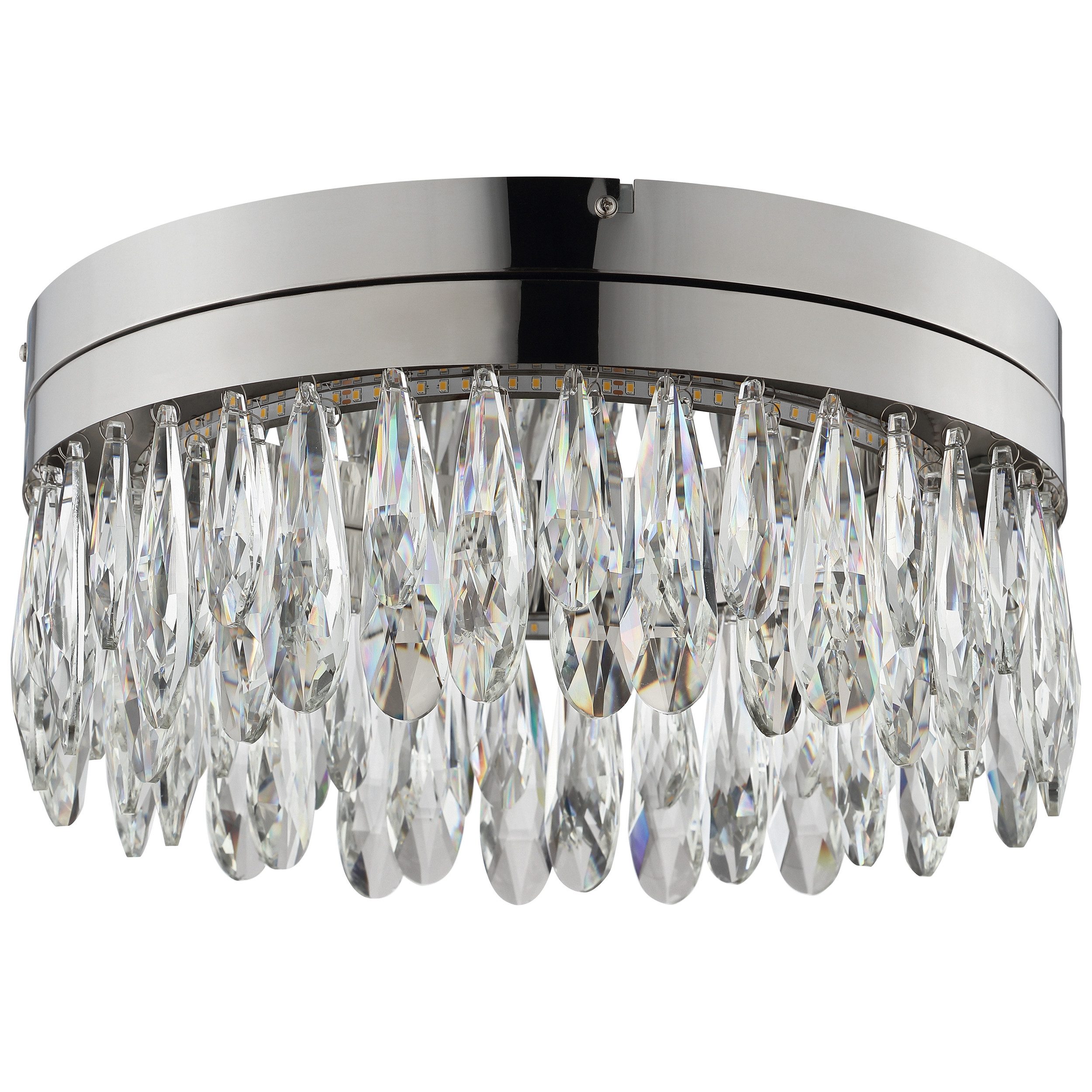 lumiCouture LED Deckenleuchte Celestia, Memoryfunktion, mehrere Helligkeitsstufen, LED fest integriert, Warmweiß, Ø 40 cm, 3300 lm, 2700 K, K9- Kristalle, Memoryfunktion
