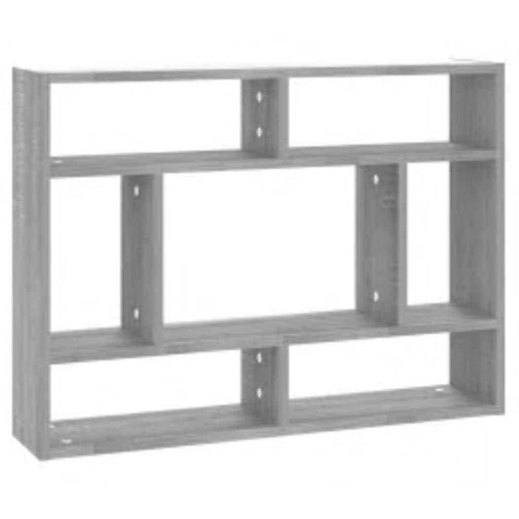furnicato Wandregal Holzwerkstoff 75 x 16 x 55 cm Grau Sonoma, 1-tlg., Stabiles Schweberegal mit viel Stauraum und feuchtfester Oberfläche