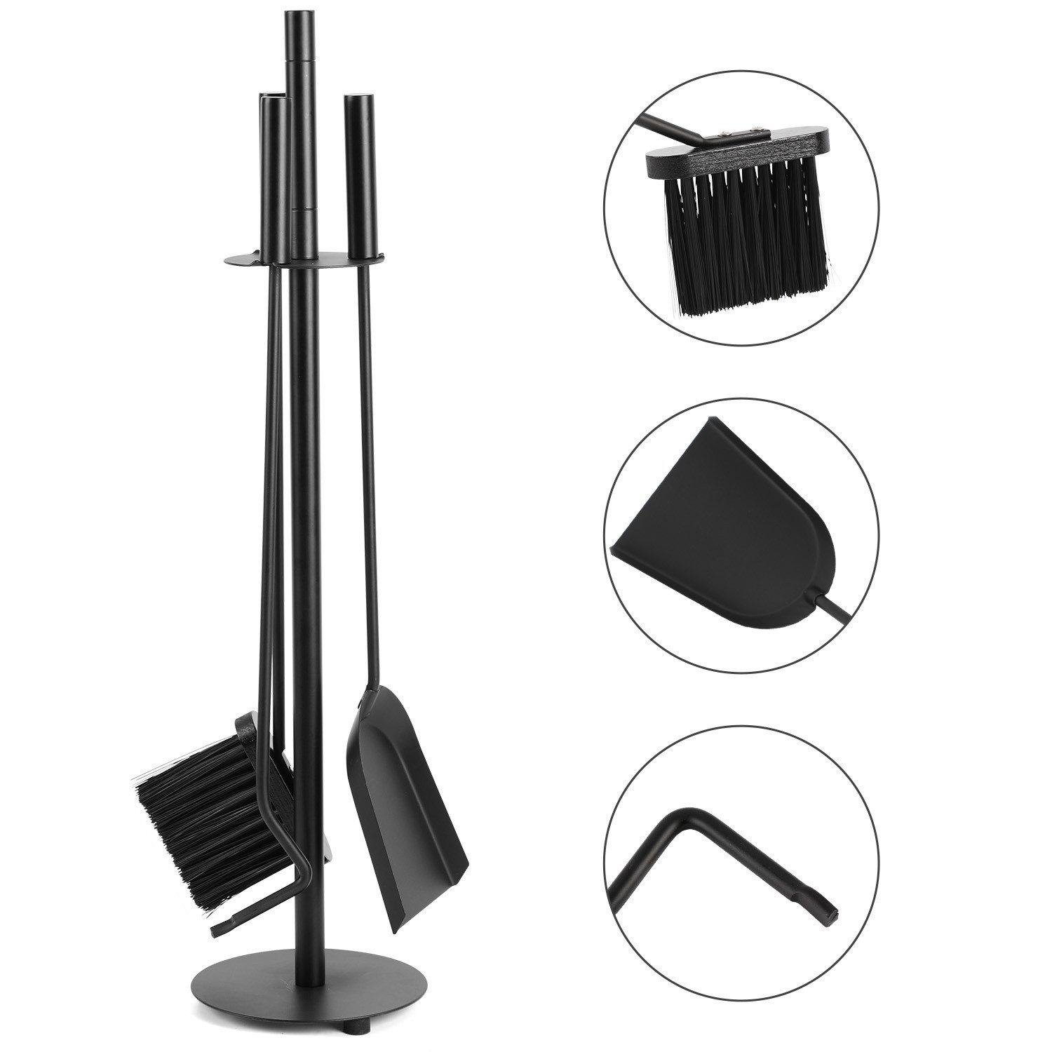 Clanmacy Kamingarnitur Kaminreinigungs Set 3-tlg. Kaminbesteck Kaminwerkzeuge Ständer, (3-St)