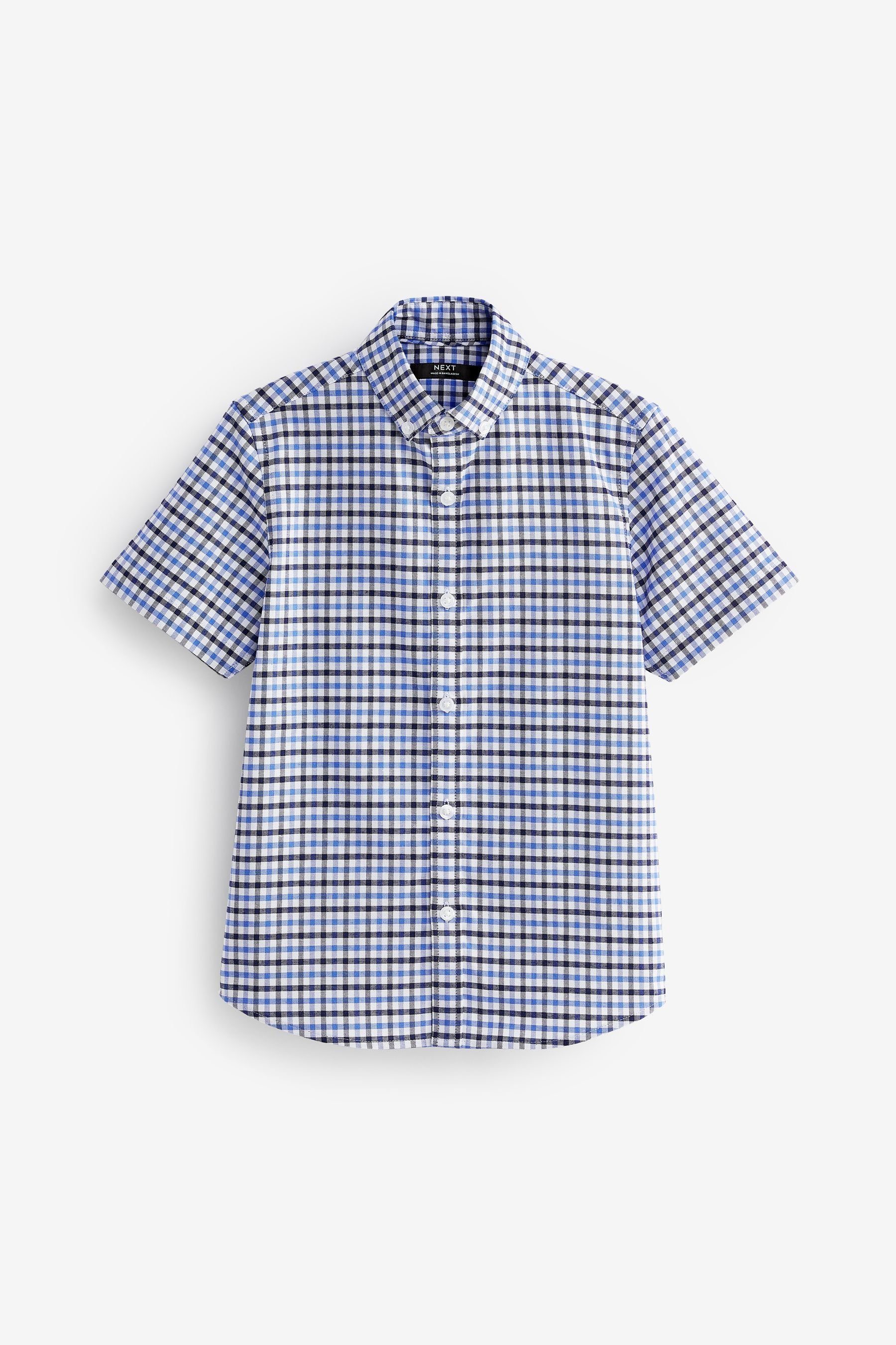 Next Kurzarmhemd Kariertes Hemd (1-tlg) Blue Gingham | Hemden