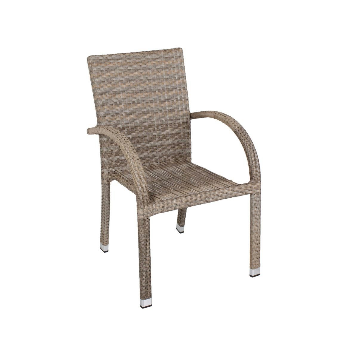 Gartenstuhl 2er Set Stapelstuhl Stuhl Garten Terrasse stapelbar Sand