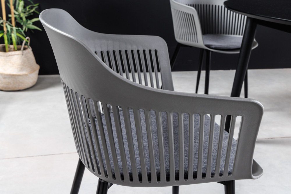 riess-ambiente Stuhl AIRE grau (Einzelartikel, 1 St), Esszimmer · Kunststoff · Metall · Outdoor · Balkon
