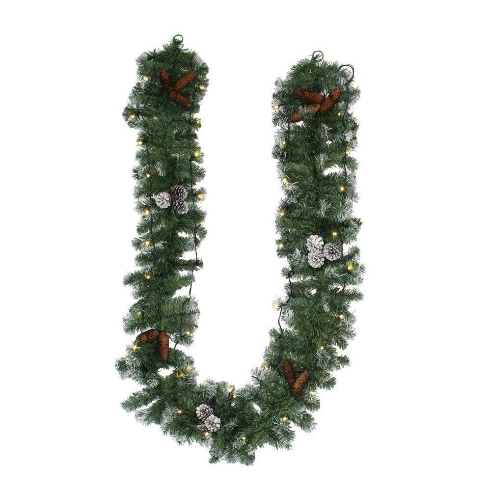 Home-trends24.de LED-Girlande LED Girlande Leuchtgirlande Weihnachtsdeko Zapfen Tanne Biegsam
