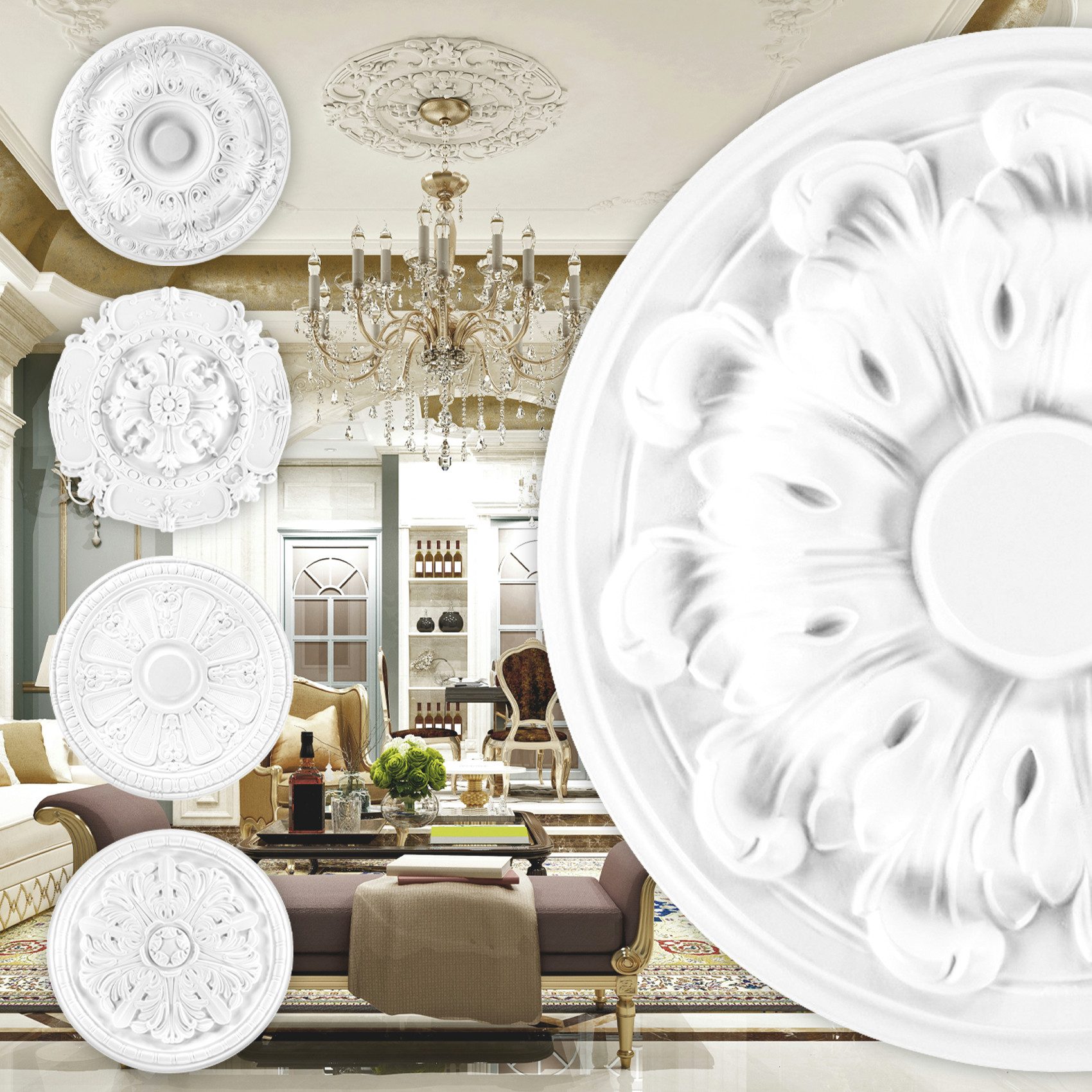 Grand Decor Wanddekoobjekt R115 (Stuckrosette aus günstig online kaufen