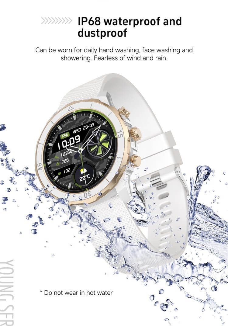 Zevelora Damen's IP68 wasserdicht Telefonfunktion Fitness-Tracker Smartwatch (3,22 cm/1,27 Zoll, Android/iOS), mit austauschbarem weichem Mesharmband, - 280 mAh mit Herzfrequenzsensor, SPO2 Schrittzähler & Beste funktions