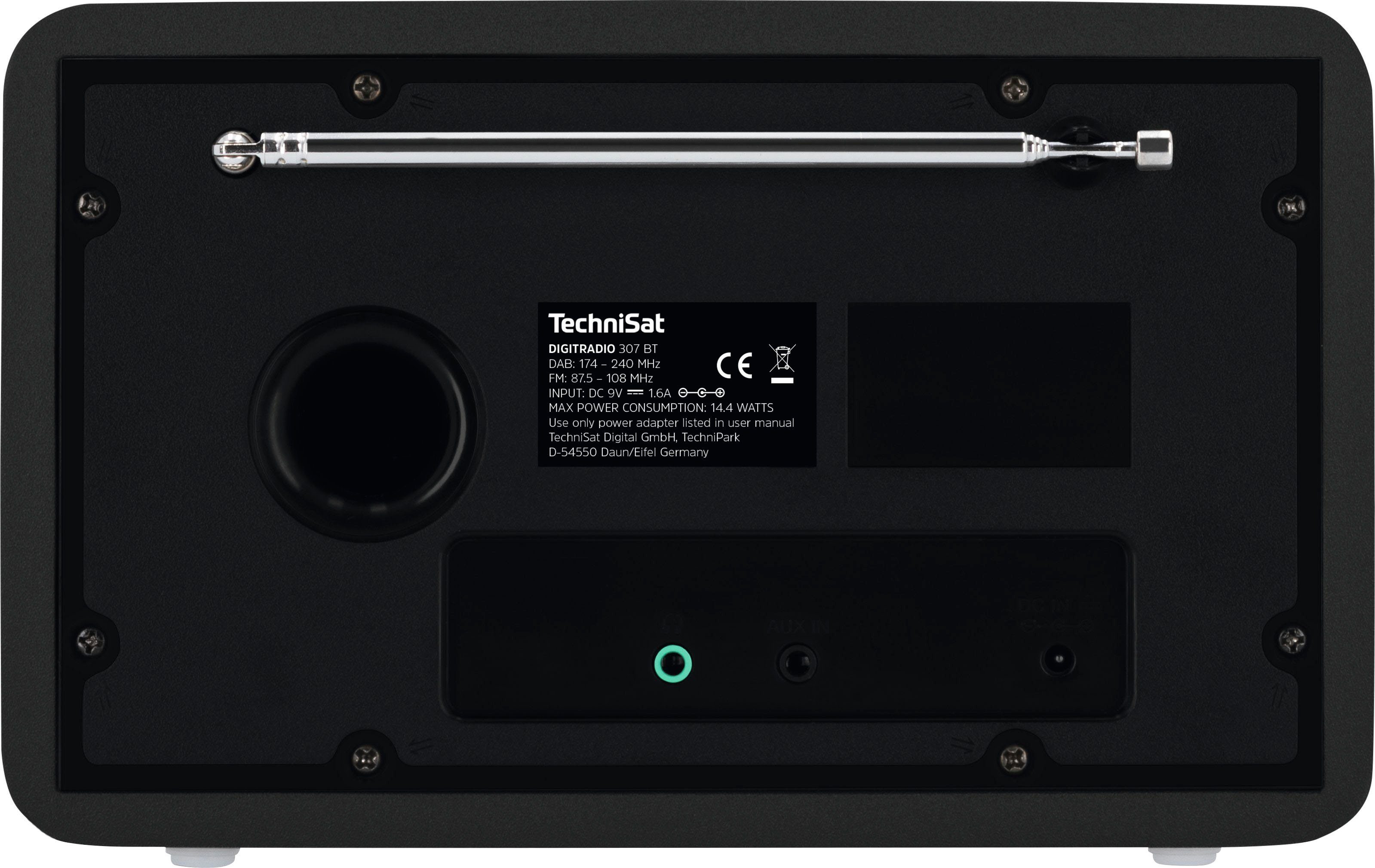 TechniSat DIGITRADIO 307 BT Radio W) 5 RDS, (Digitalradio UKW mit (DAB), schwarz