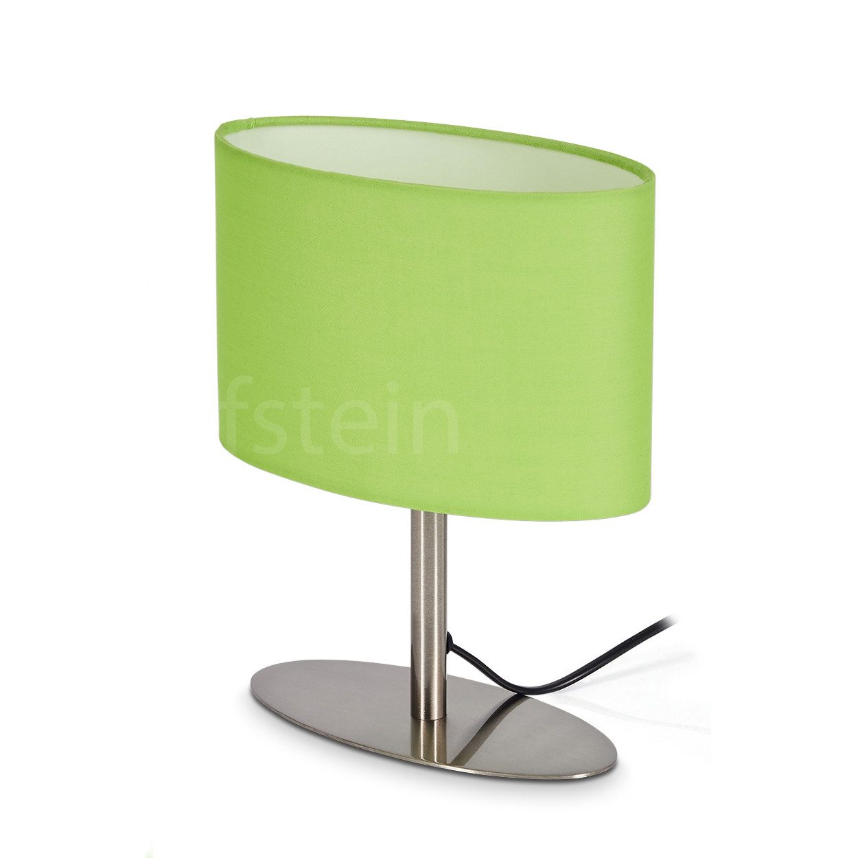 hofstein Tischleuchte »Aramo« aus Metall in Nickel und Stoff grün, ohne Leuchtmittel, Tischlampe mit Schalter am Kabel, 1xE27