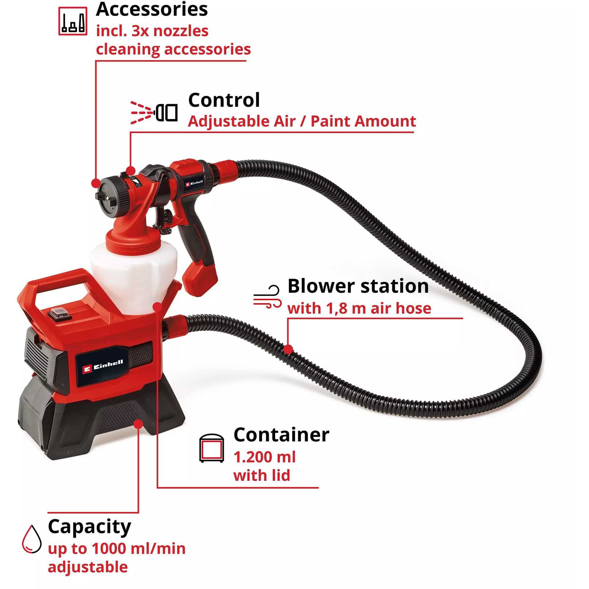 Thumbnail - Einhell Farbsprühpistole EINHELL Power X-Change Akku-Farbsprühsystem TE-SY