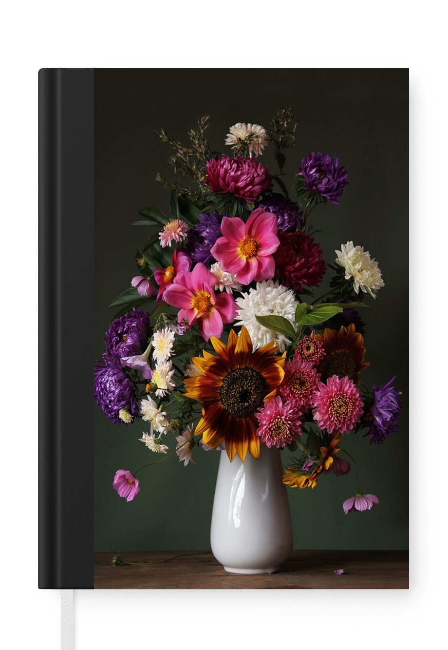 MuchoWow Notizbuch Blumen - Stillleben - Farbe, Journal, Merkzettel, Tagebuch, Notizheft, A5, 98 Seiten, Haushaltsbuch