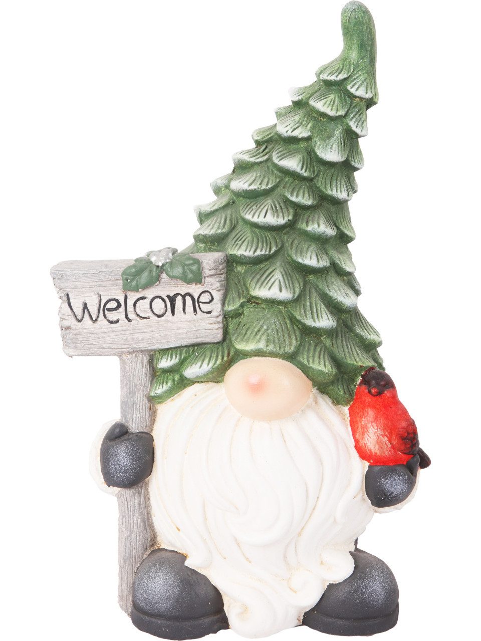 Trend Line Weihnachtsfigur Dekofigur Zwerg Welcome 41 x 25 cm grün weiß günstig online kaufen
