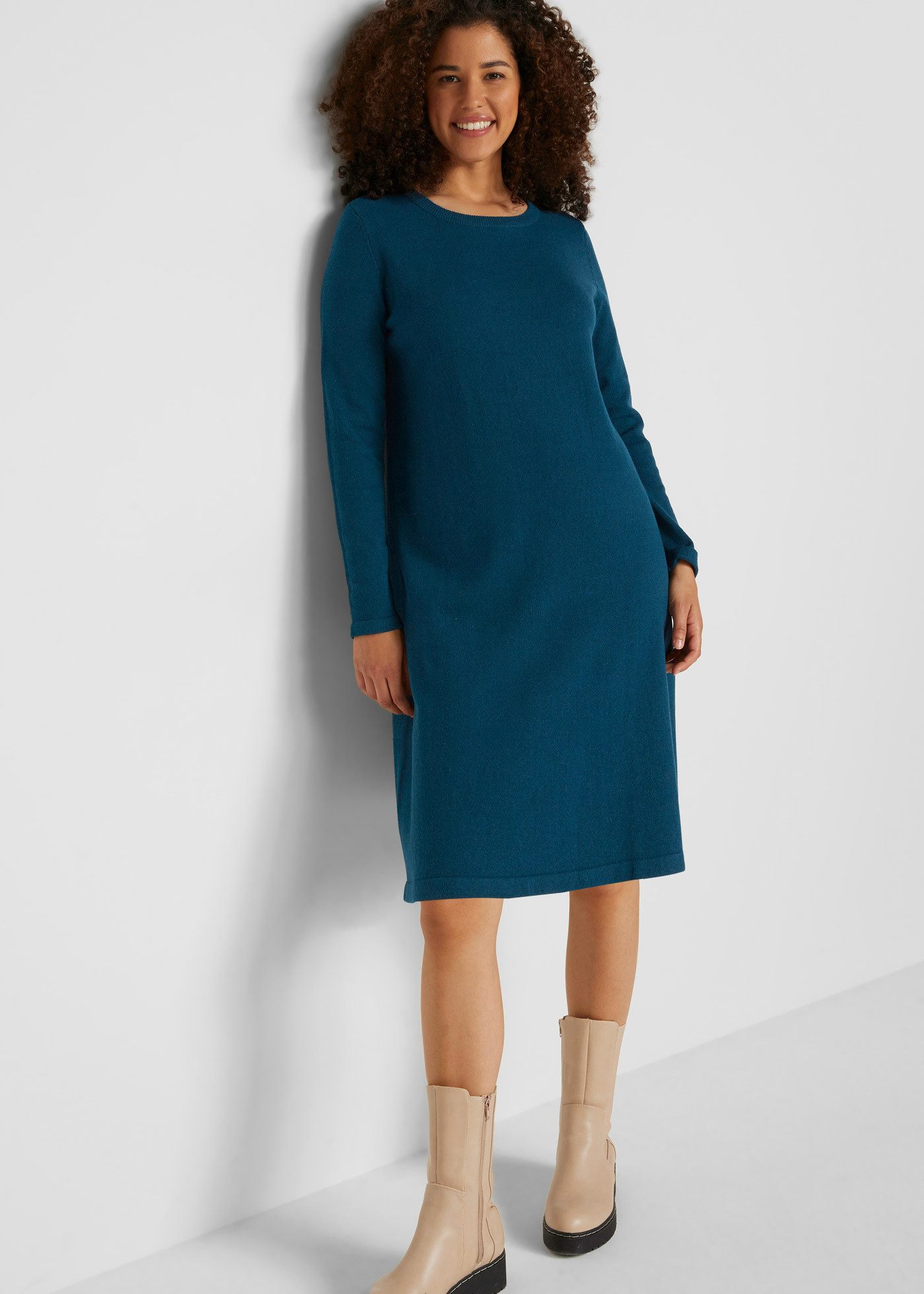 bonprix Strickkleid mit Rippbündchen