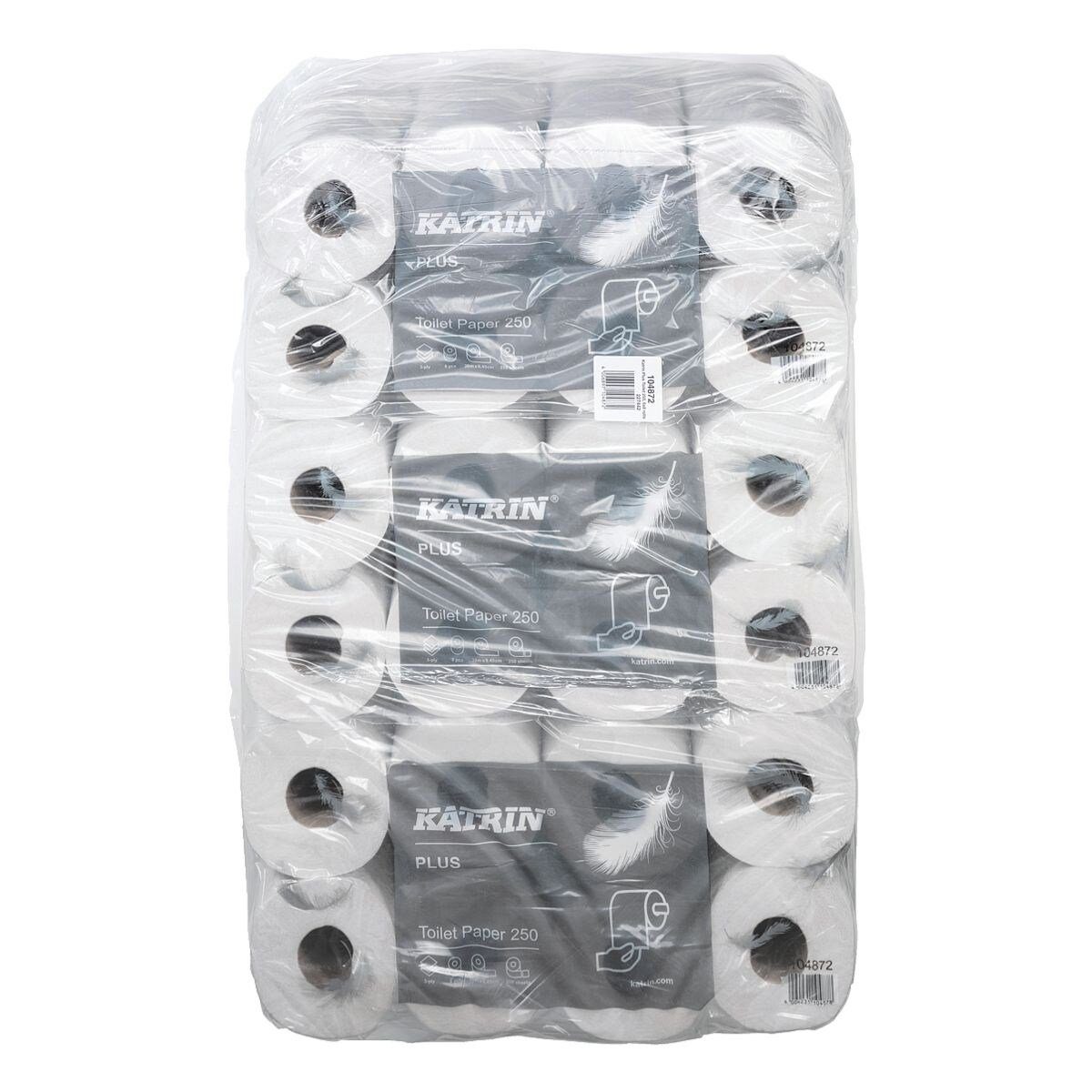 KATRIN Toilettenpapier Plus (48-St), 3-lagig, weiß, 250 Blatt/Rolle