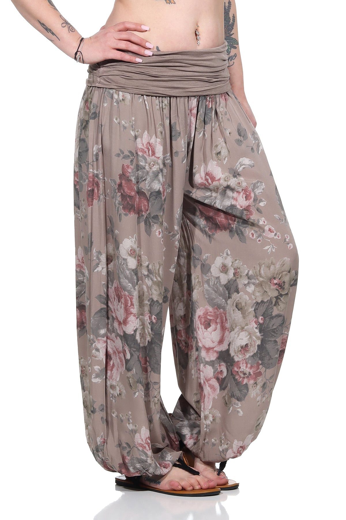 OriginalYou Haremshose Sommerhosen luftige Flatterhose für Damen leichte Pumphosen BOHO bequemer Bauchbund, hautfreundliches Material, weites Bein
