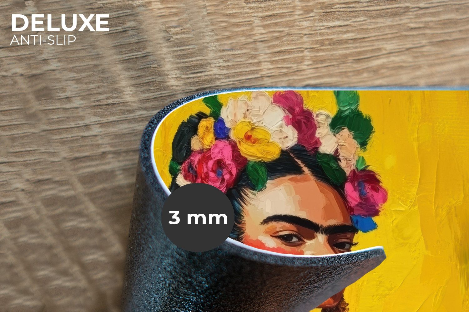 MuchoWow Platzset Frida Kahlo - Frau - Gelb - Blau - Blumen, (6-St), Platzs günstig online kaufen
