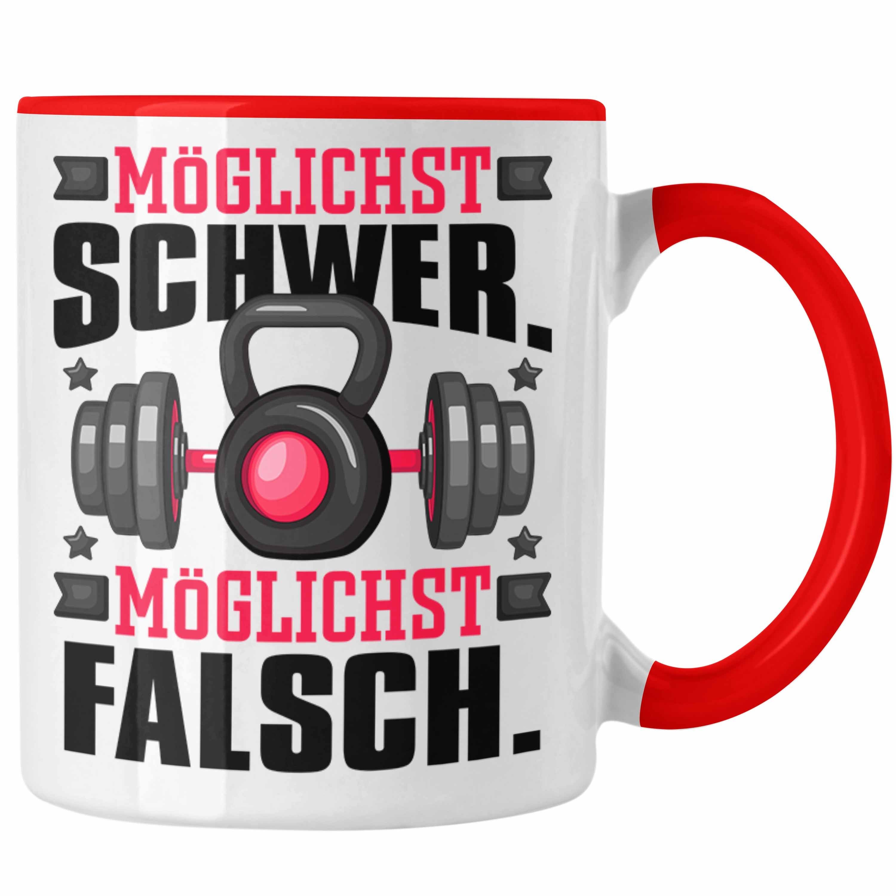 Trendation Tasse Möglichst Schwer Möglichst Falsch Tasse Geschenk Bodybuilder Bodybuild Rot