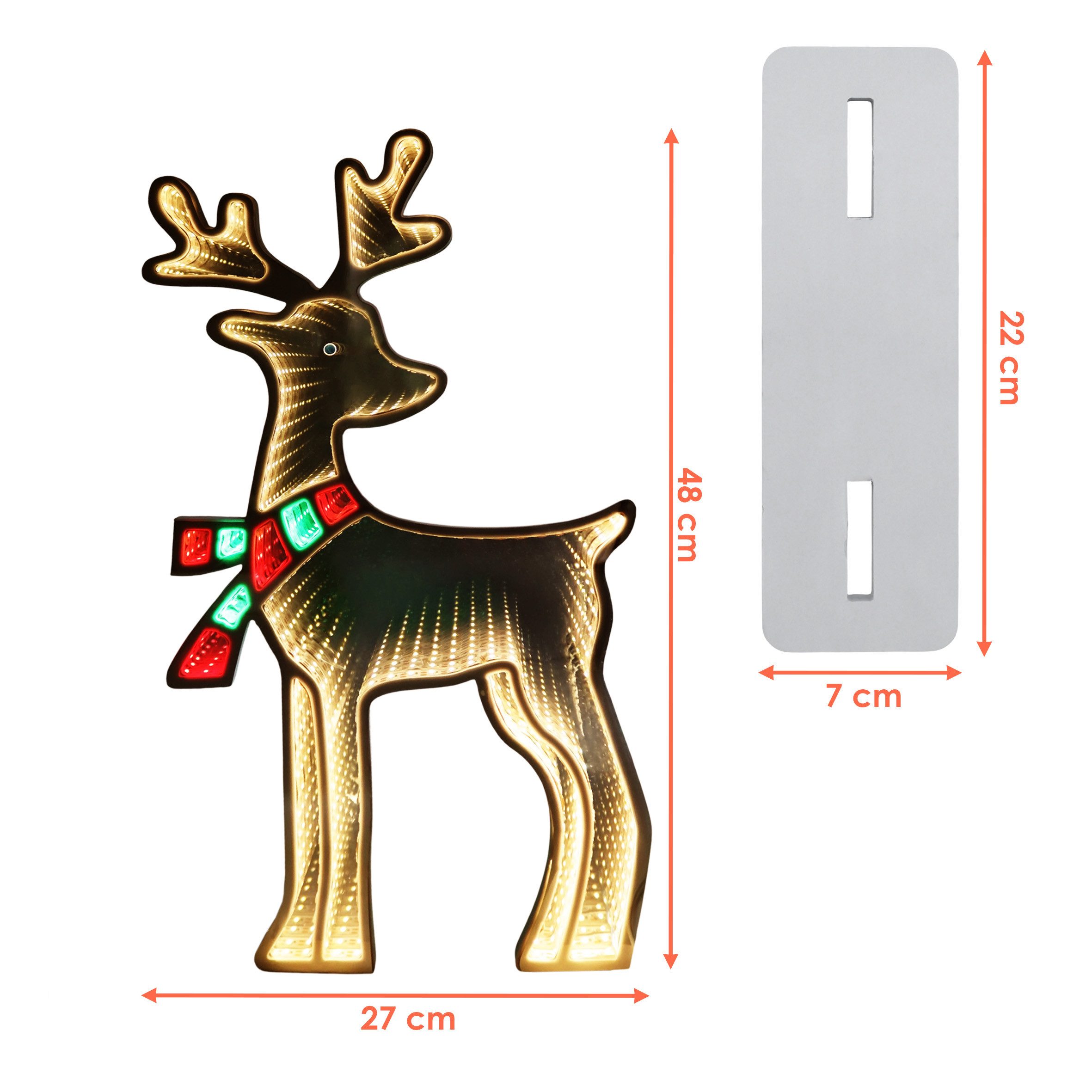 Spetebo LED-Dekofigur 3D Aufsteller mit Infinity Effekt Beleuchtung (Anzahl, 1 St., Stück), mit USB-Anschluss