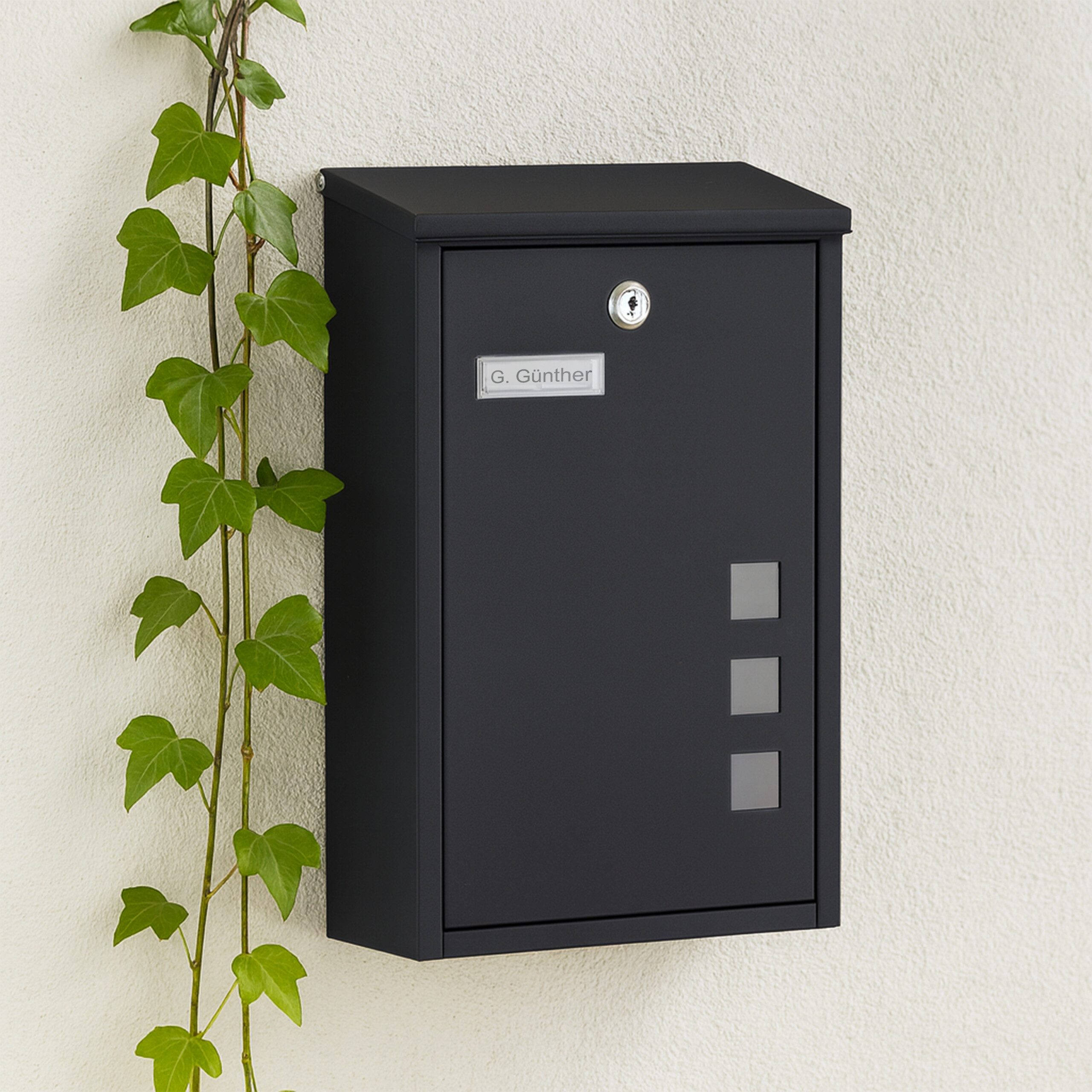 relaxdays Wandbriefkasten Briefkasten Hochformat, schwarz günstig online kaufen