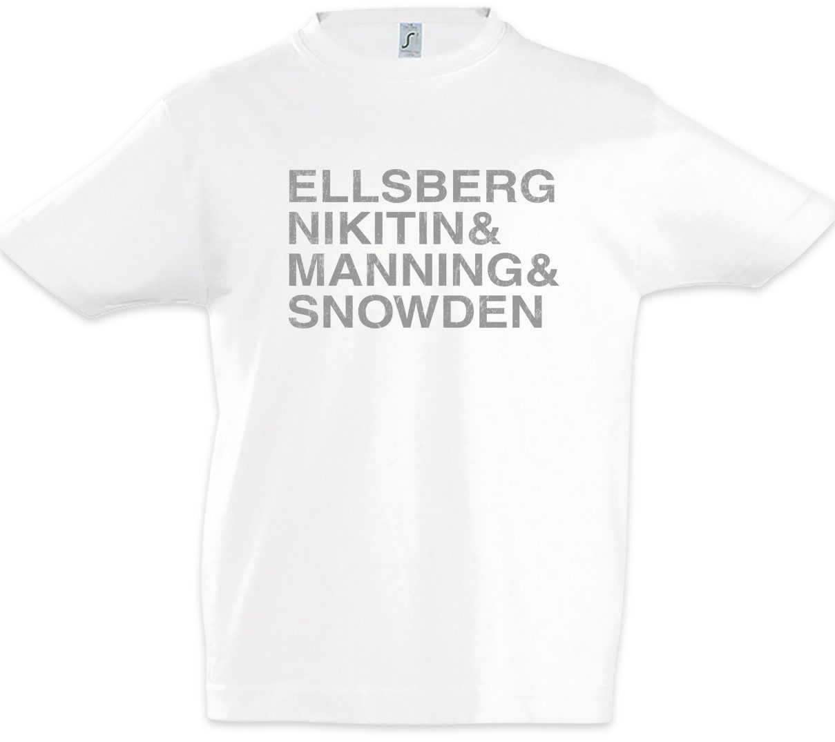 Print-Shirt Manning & Snowden Kinder T-Shirt Ellsberg Nikitin Whistleblower