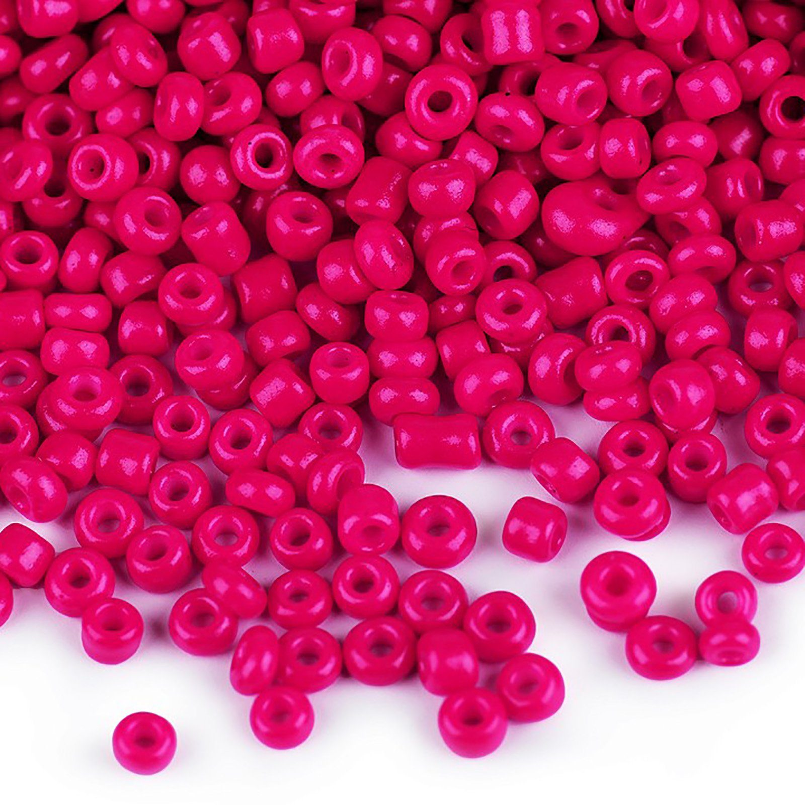 maDDma Bastelperlen 50g Rocailles Glasperlen 2mm Rocaillesperlen Perlen Schmuck, (50g-Abpackung 1-tlg), fuchsia