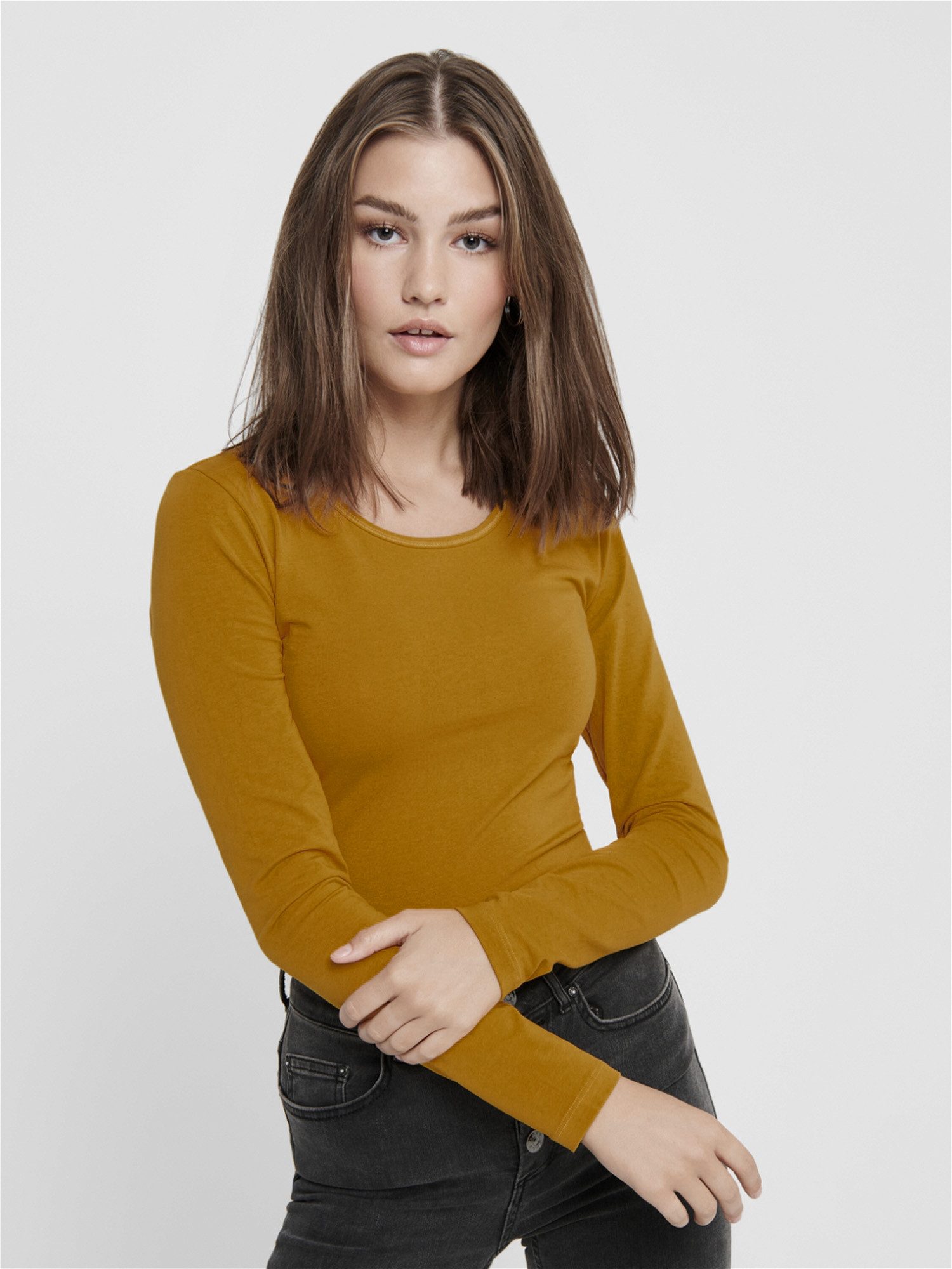 ONLY Langarmshirt Live Love NEW Longsleeve (3-tlg., 3er Pack) Figur betont, elastische Baumwollqualität