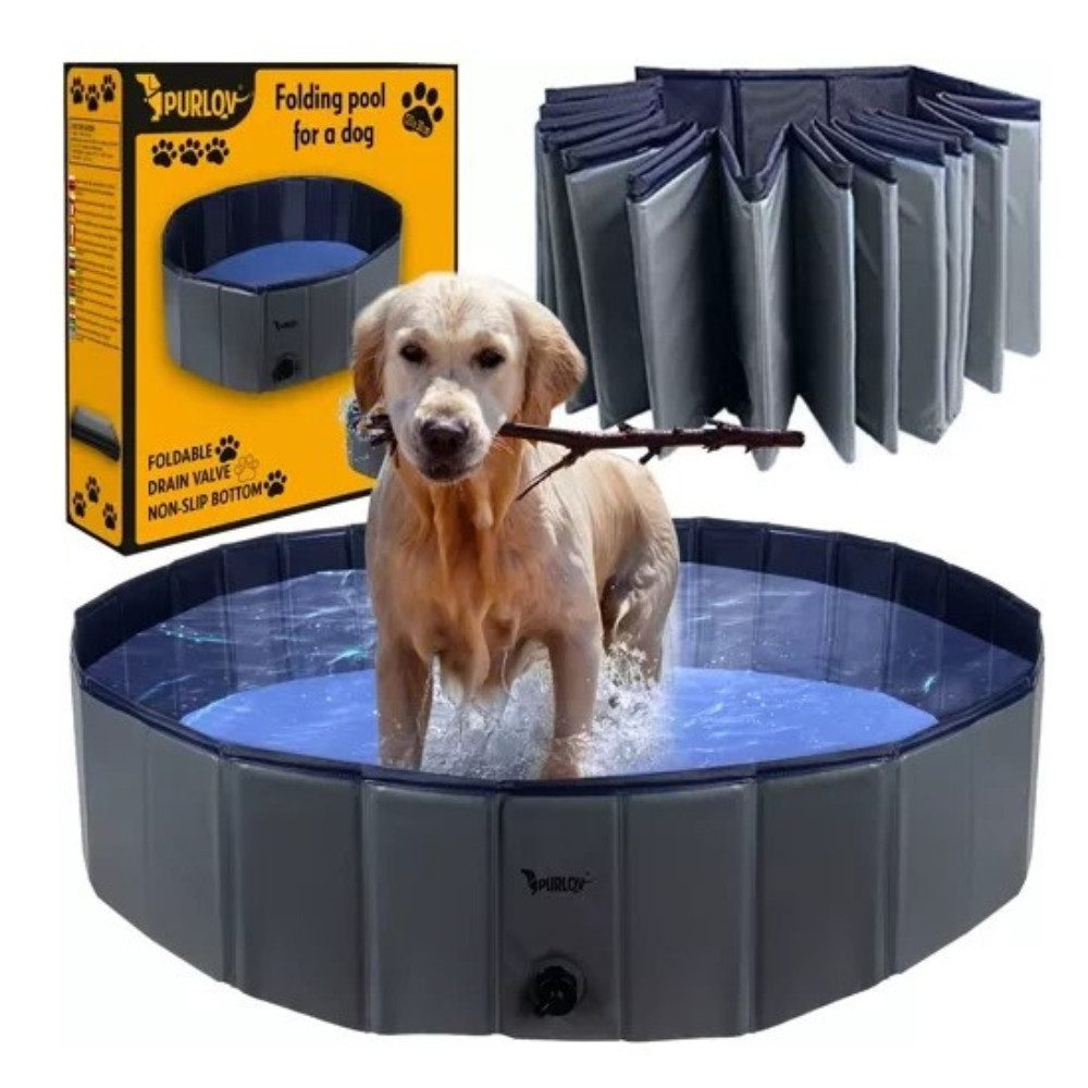 Purlov Hundepool Klappbarer Hundepool/-laufstall 120x30 cm, (Spar-Set, 1-tlg., schnelles Zusammenklappen), Leicht aufzustellen und platzsparend zusammenklappbar