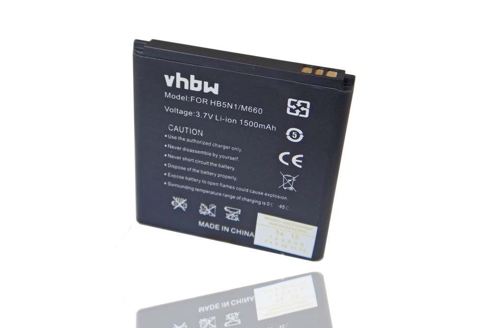 vhbw kompatibel mit Cricket Ascend Q, M660 Smartphone-Akku Li-Ion 1500 mAh (3,7 V)