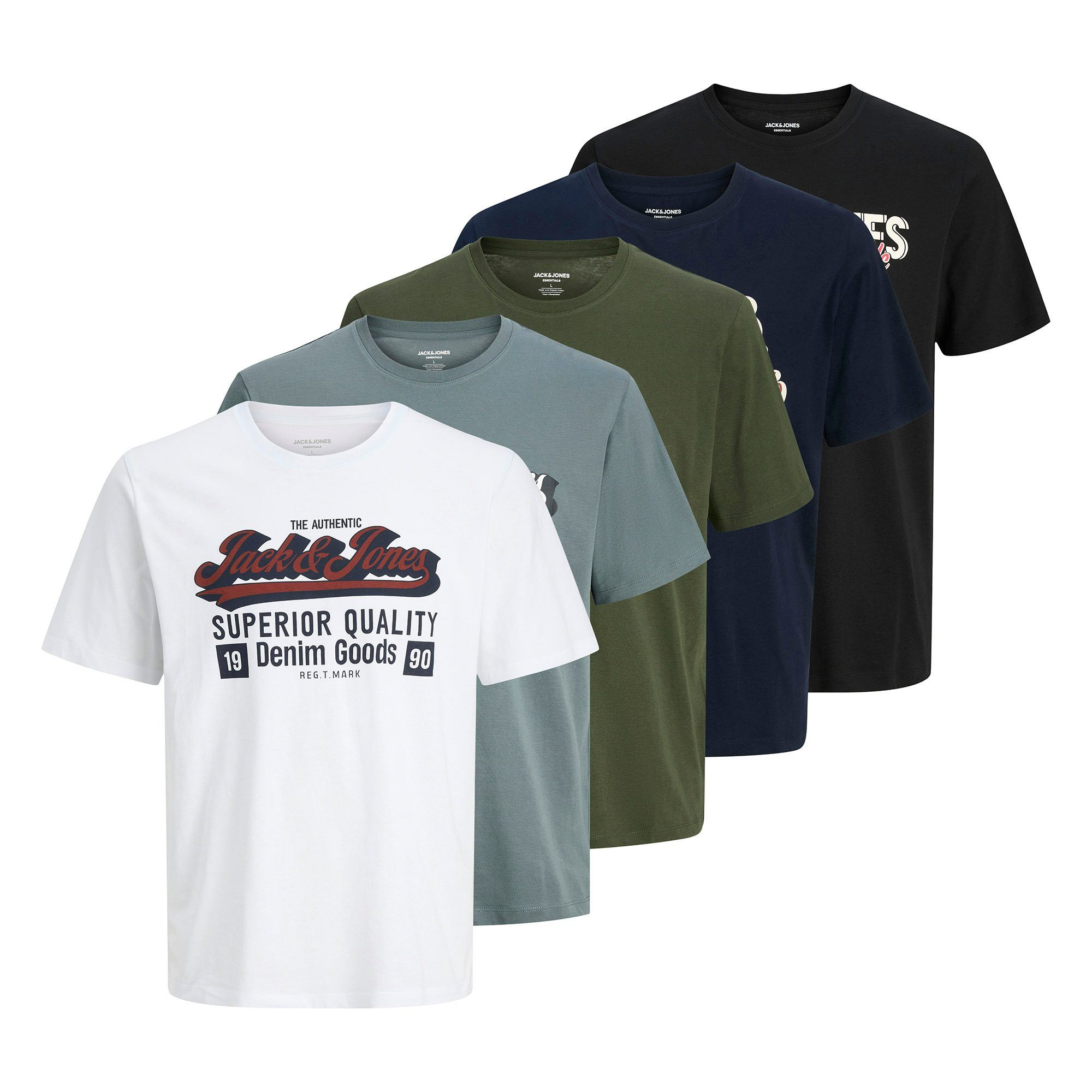 T-Shirt Herren T-Shirt 5er Pack Baumwolle