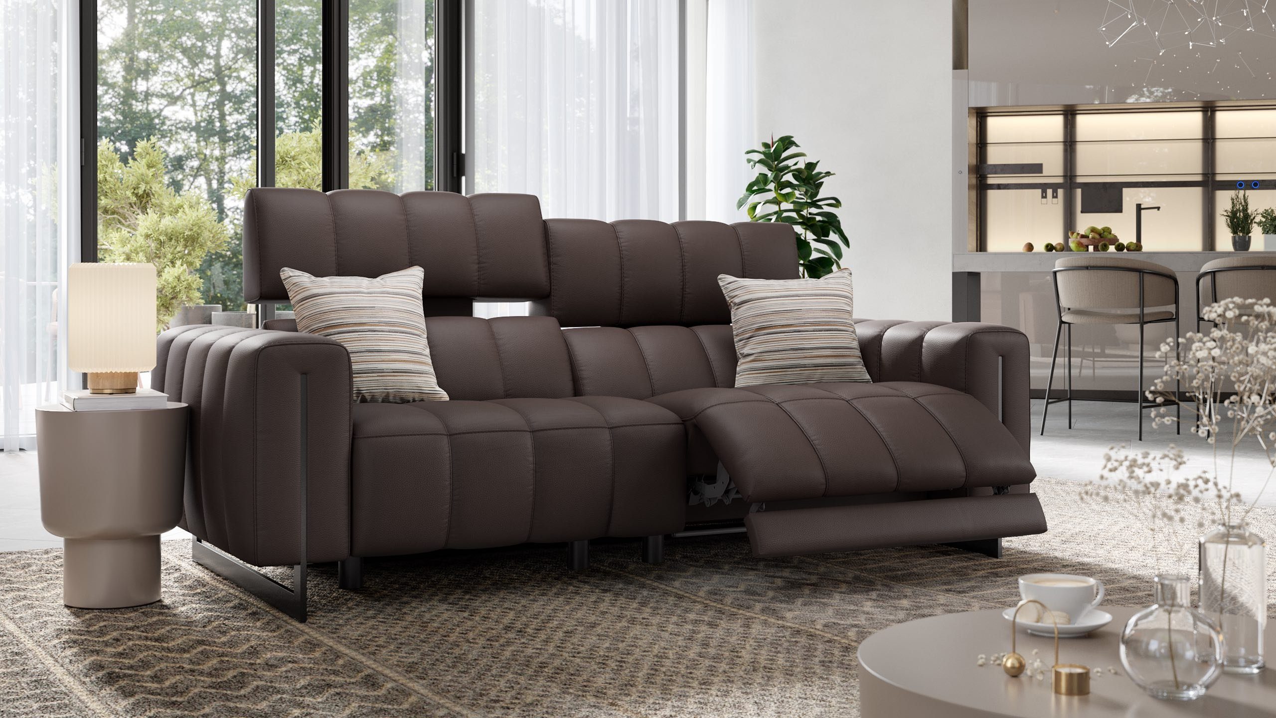Sofanella 3-Sitzer Leder VENETO, Relaxcouch, Designersofa, Designer Sofa, 3er Couch, Sofagarnitur