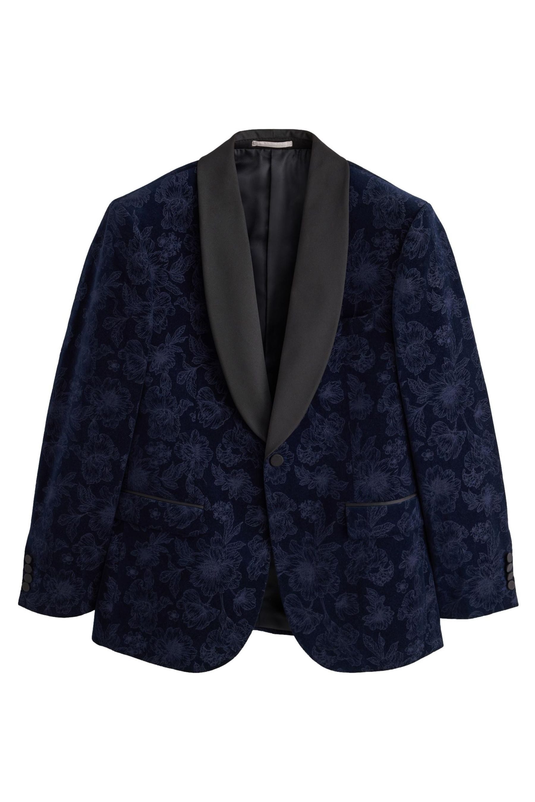 Next Jackenblazer Blazer aus Baumwollsamt mit Blumenmuster, Regular (1-tlg)